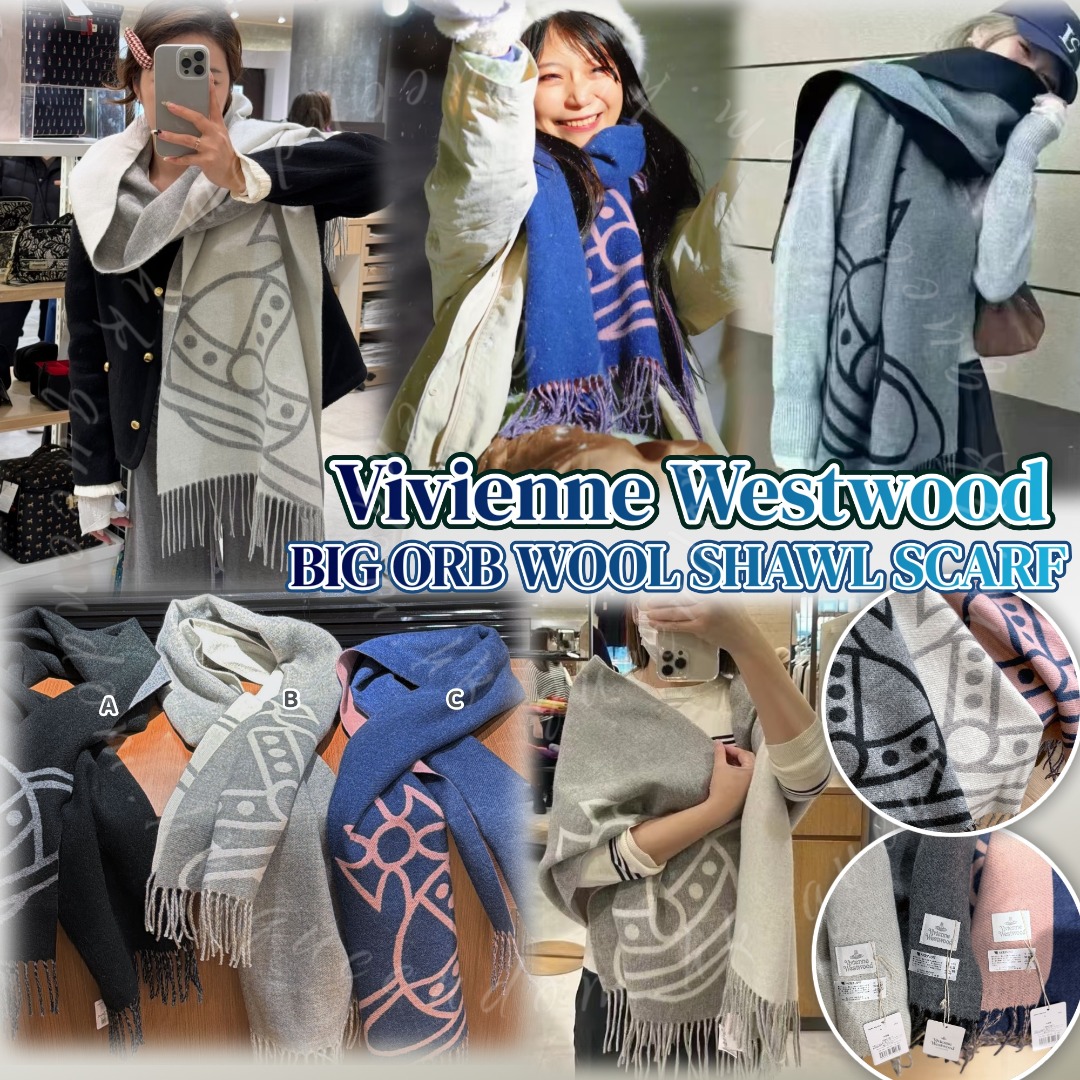 Vivienne Westwood BIG ORB WOOL SHAWL SCARF 羊毛披肩/頸巾