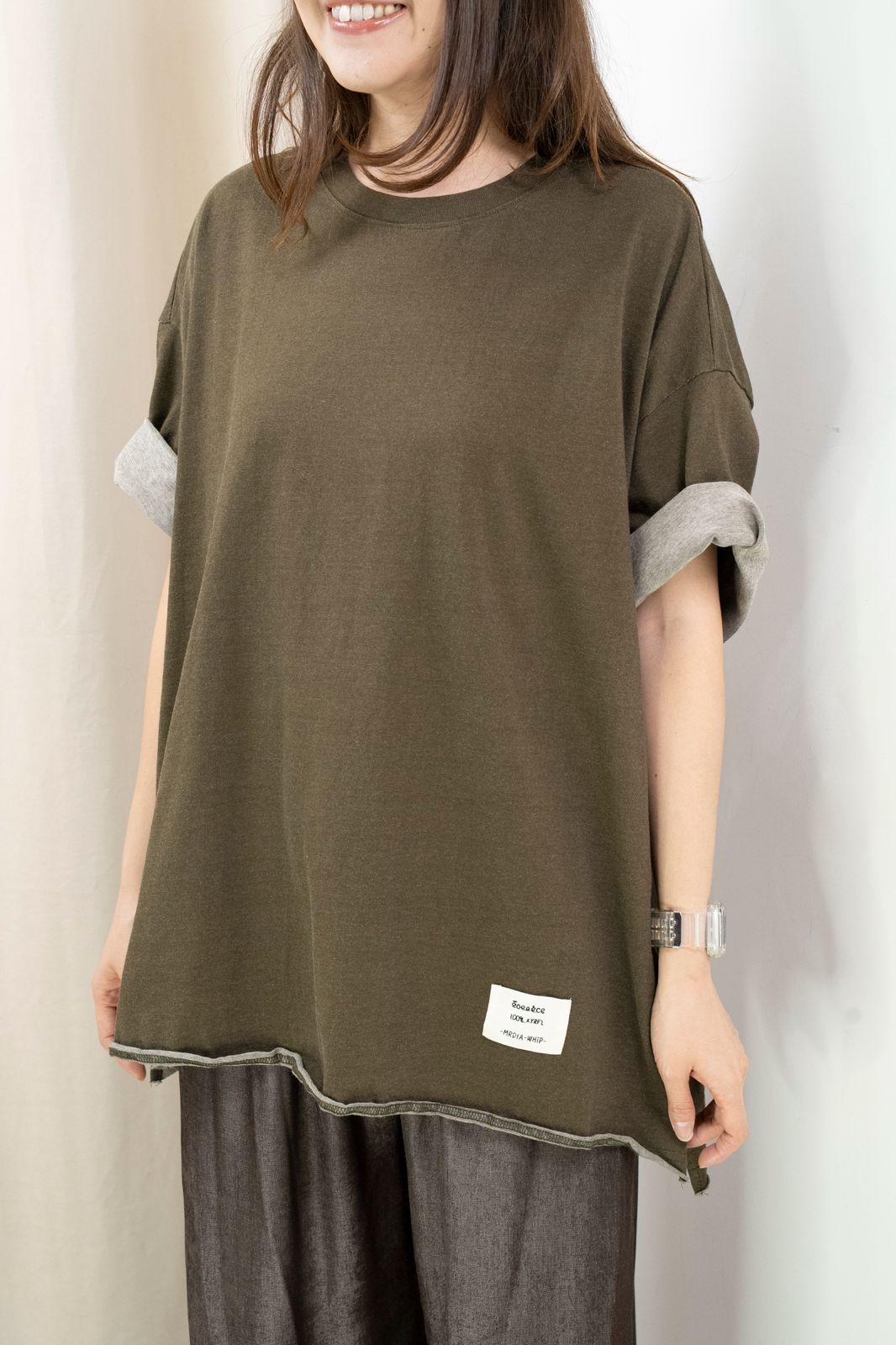 Oversize 牛仔Top（卡其綠色）