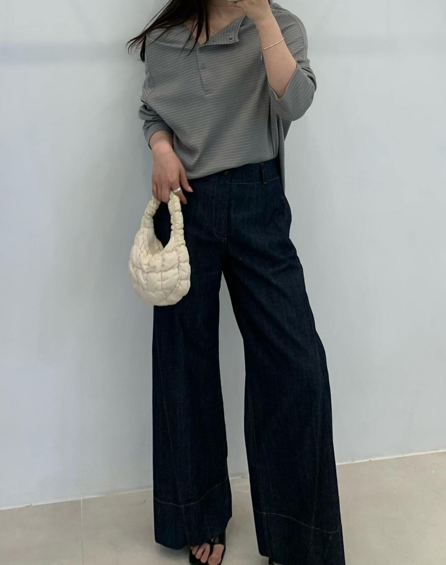 FP17_04 原色牛仔落地闊褲 