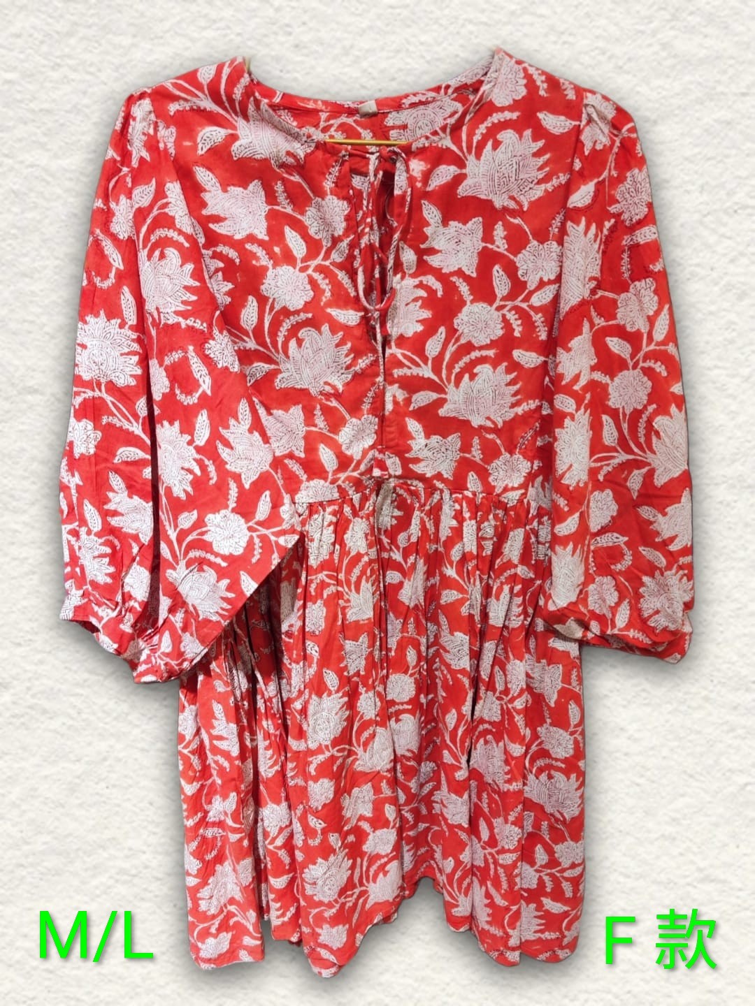 印度木刻印花純綿連身裙