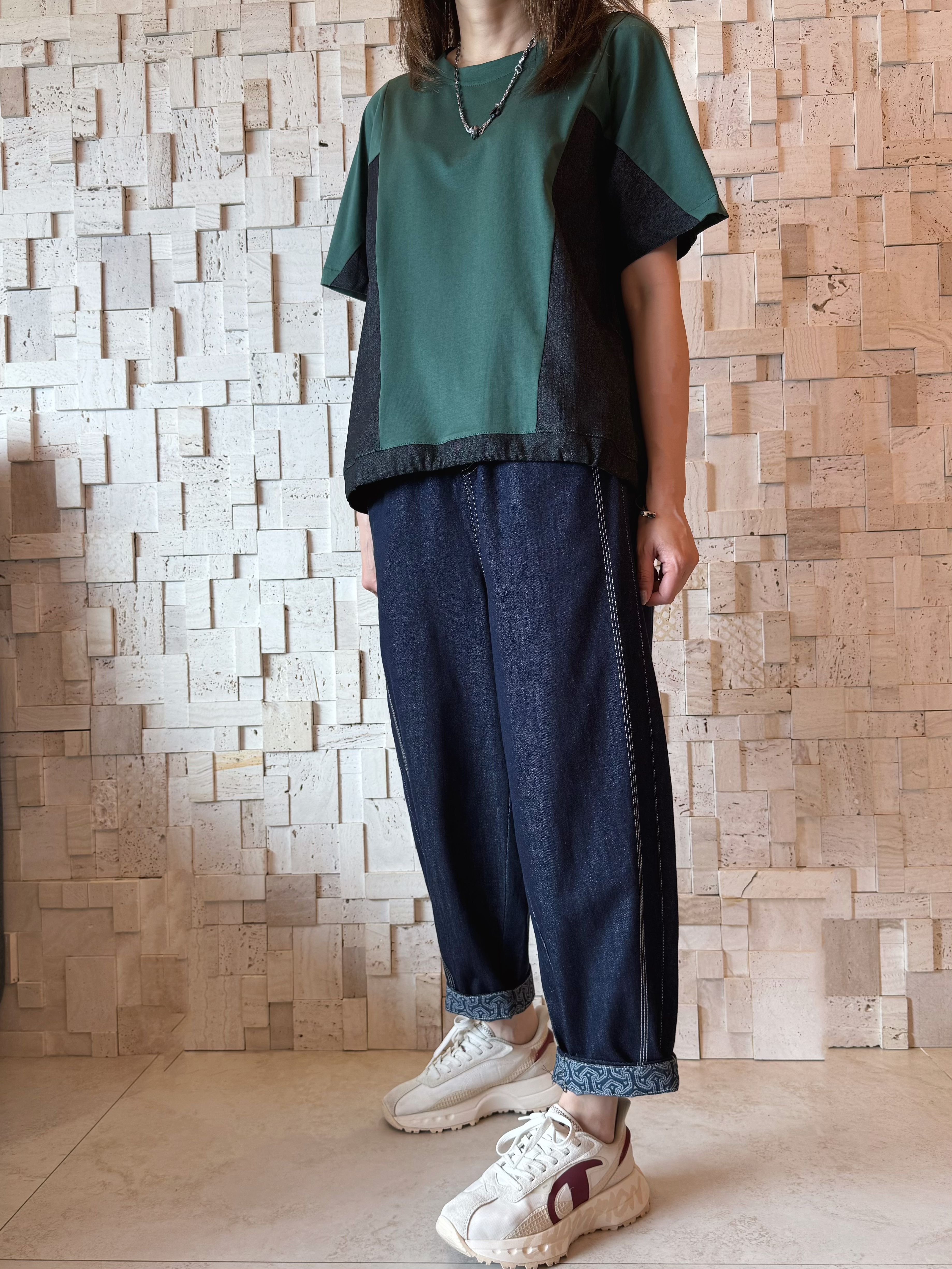 #2099 拼色拼布Top