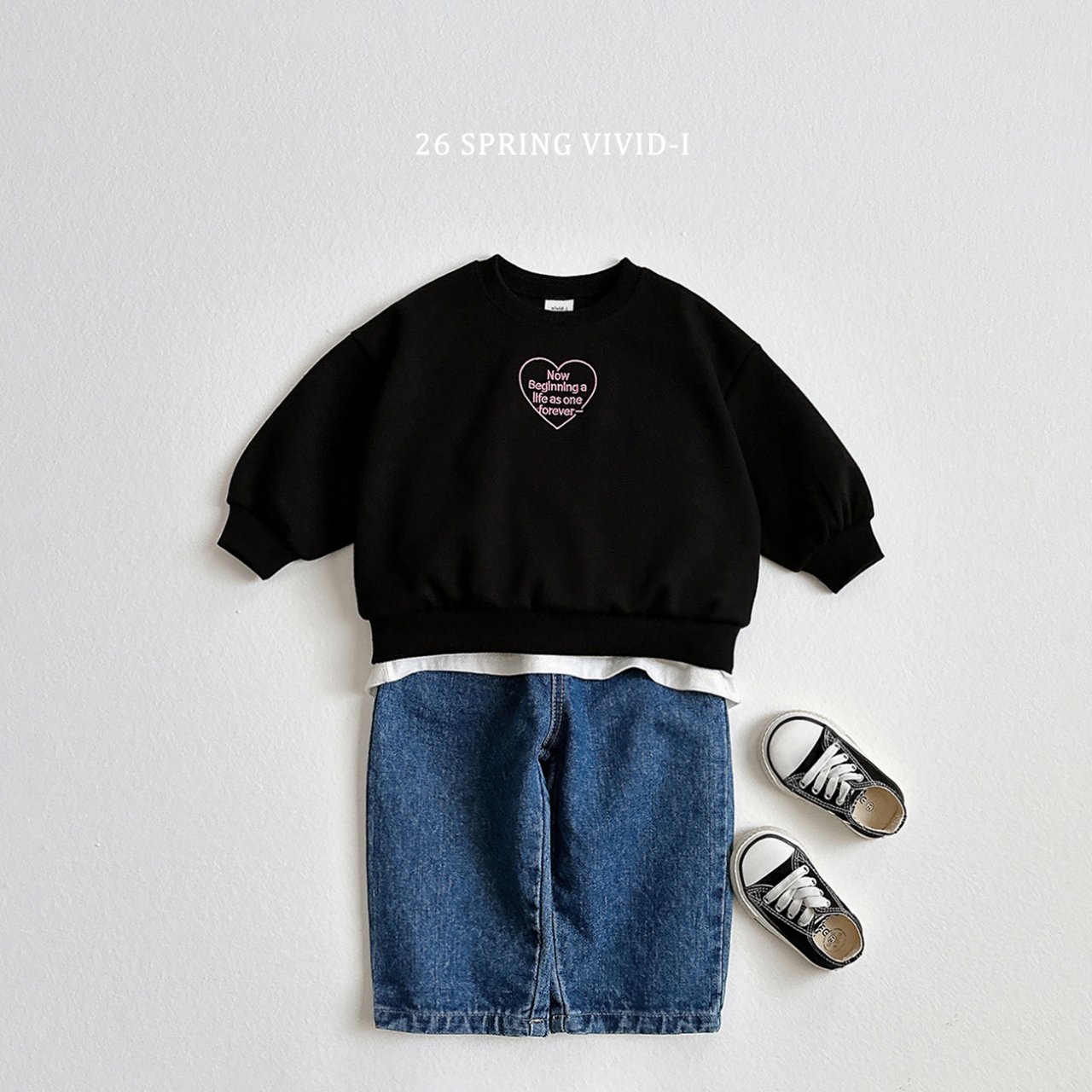 🌸預訂 韓國直送🌸🇰🇷VIVIDI四色愛心字母刺繡長袖上下套裝