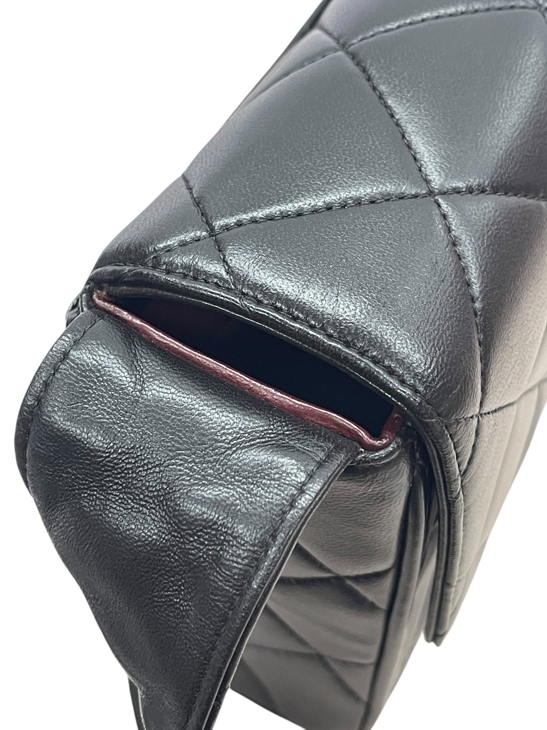 Pre-Owned CHANEL Black Covered CC Quilted Flap Bag Lambskin / Product Code:081310