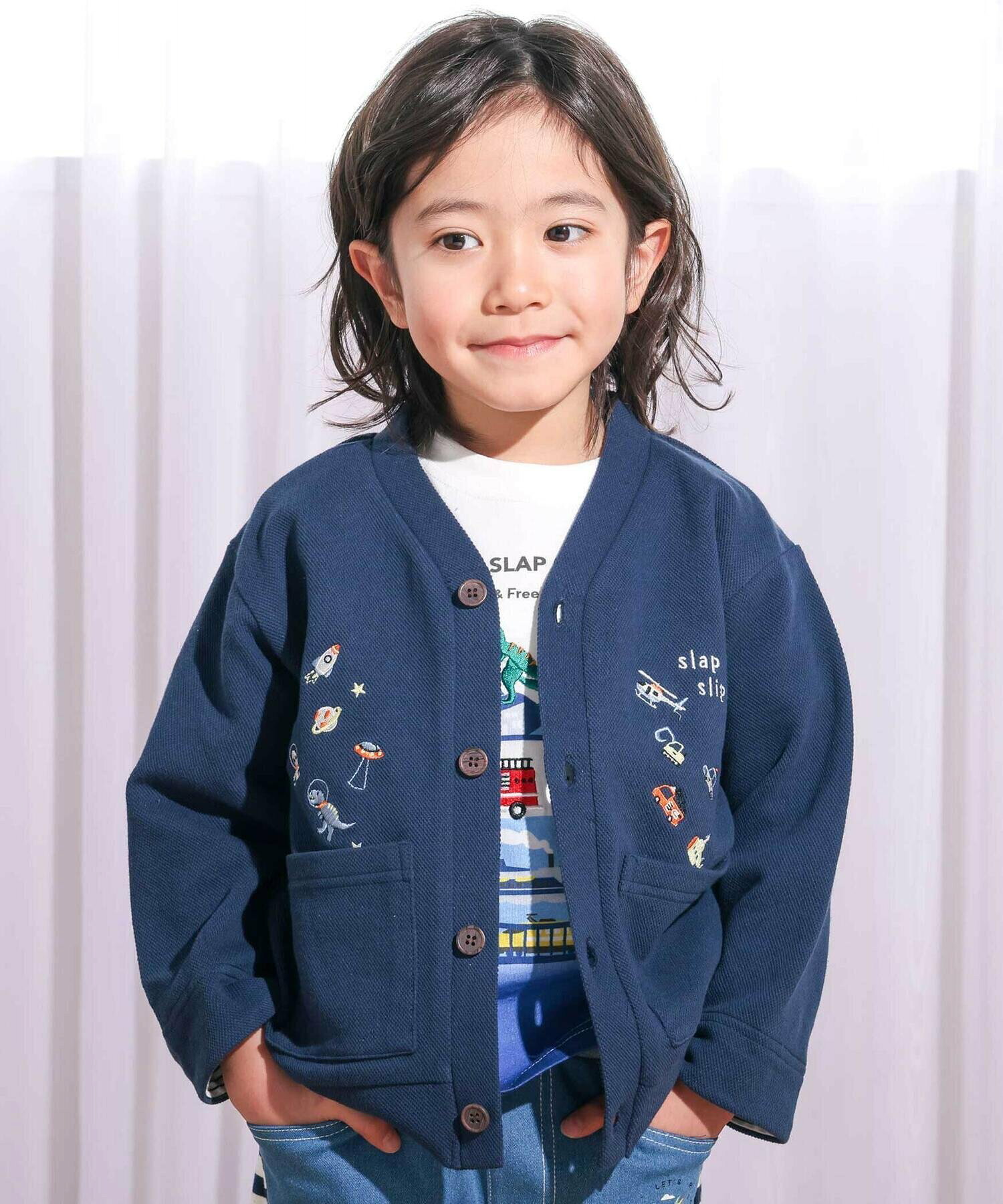 🆕【⭐訂購⭐】🌀 🇯🇵 日本直送 恐龍🦖太空船🛸工作車🚓刺繡 V領 反袖 外套［2款選］🌀 [ELEA-0110][260612]