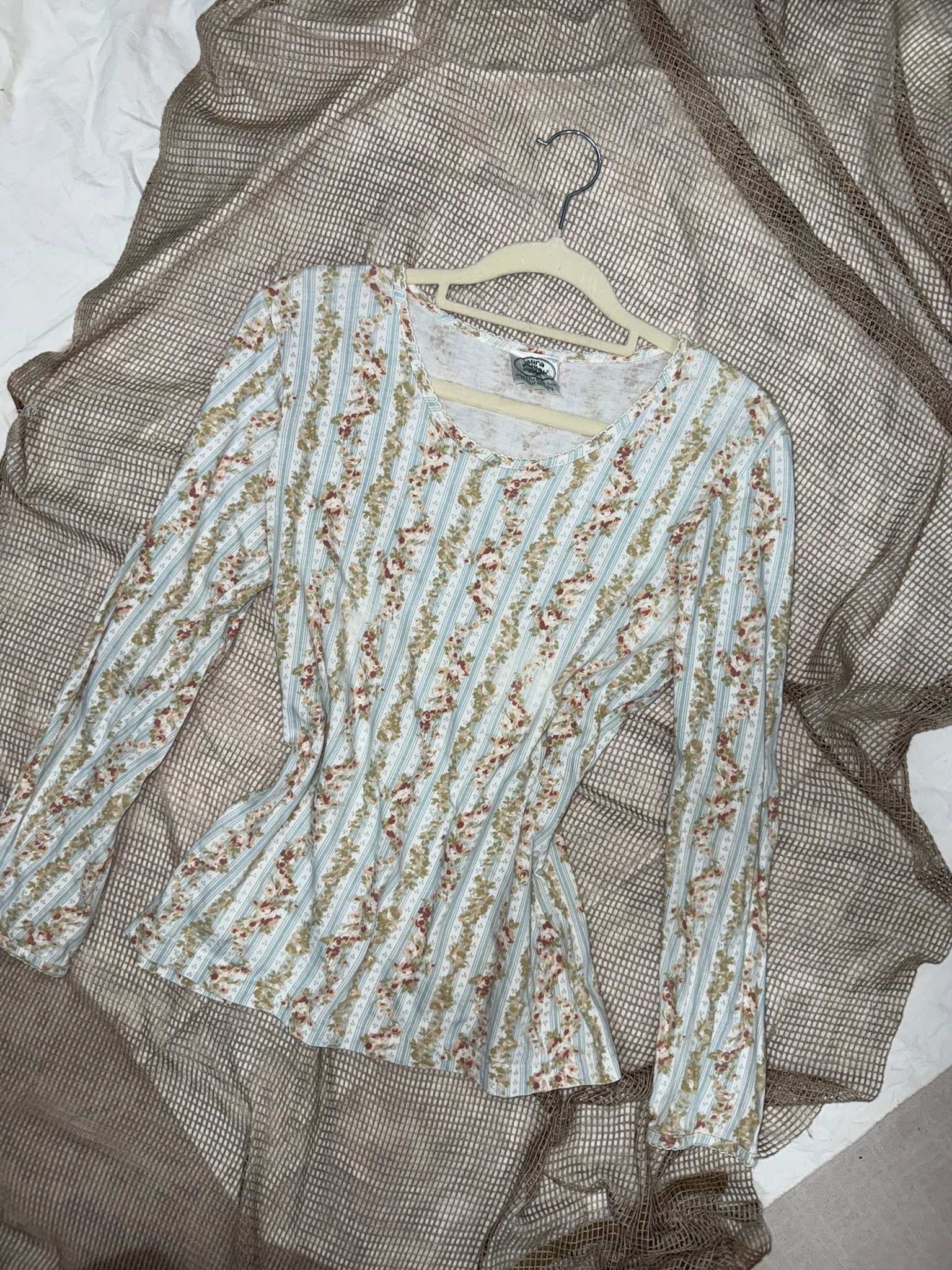 HK Stripes Floral Pattern Top