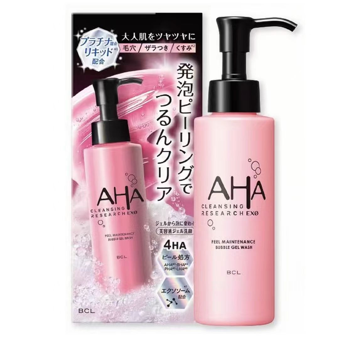 日本製 BCL AHA 泡沫洗面啫喱｜去角質潔面＋保濕抗老 120ml Cleansing Research EXO Peel Maintenance Bubble Gel Wash