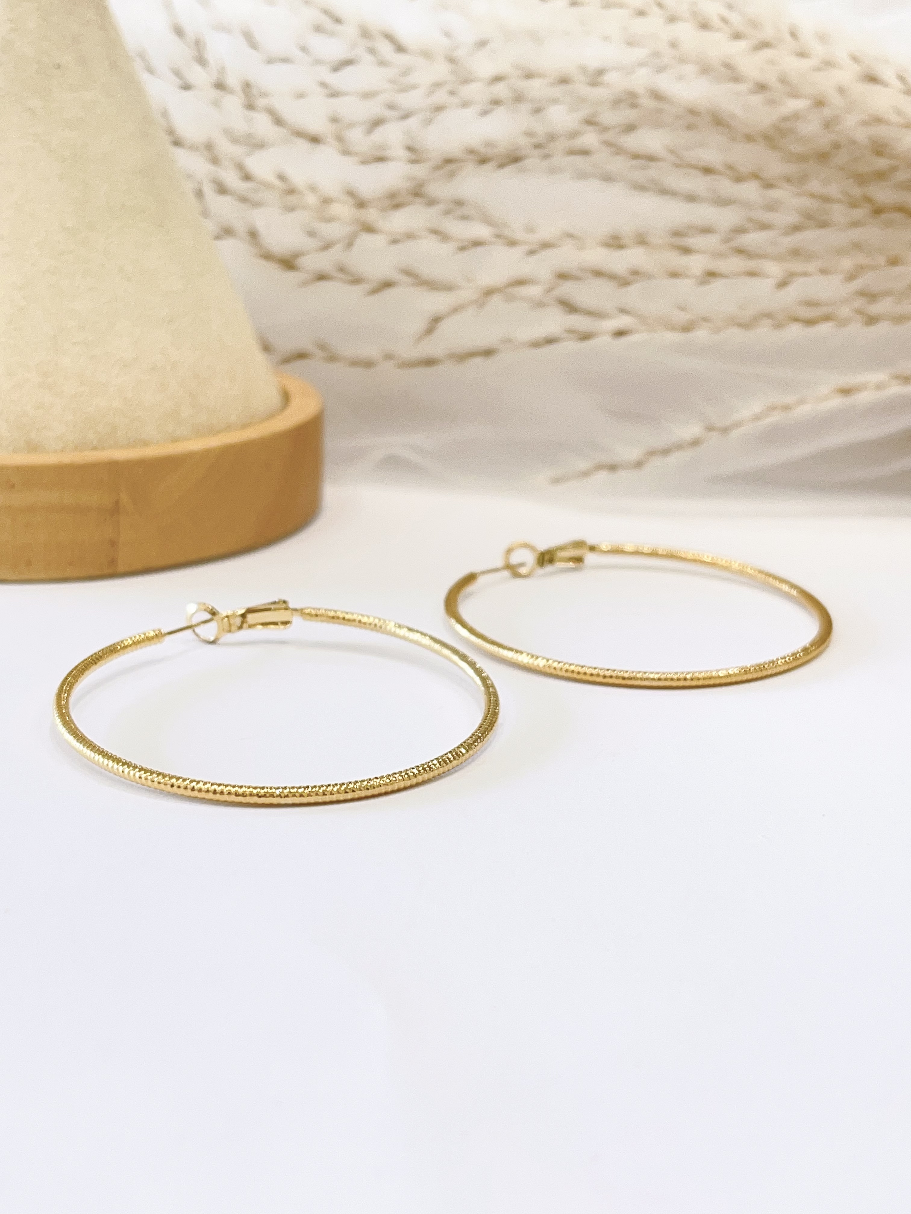 细线流光耳圈耳环