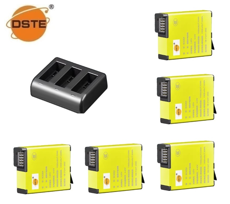 DSTE BCX204 Lithium-Ion Battery With USB Charger For DJI Osmo 360 and Osmo Action 6 / 5 Pro / 4 / 3 代用鋰電池 (CCC Certification / 3C認證)