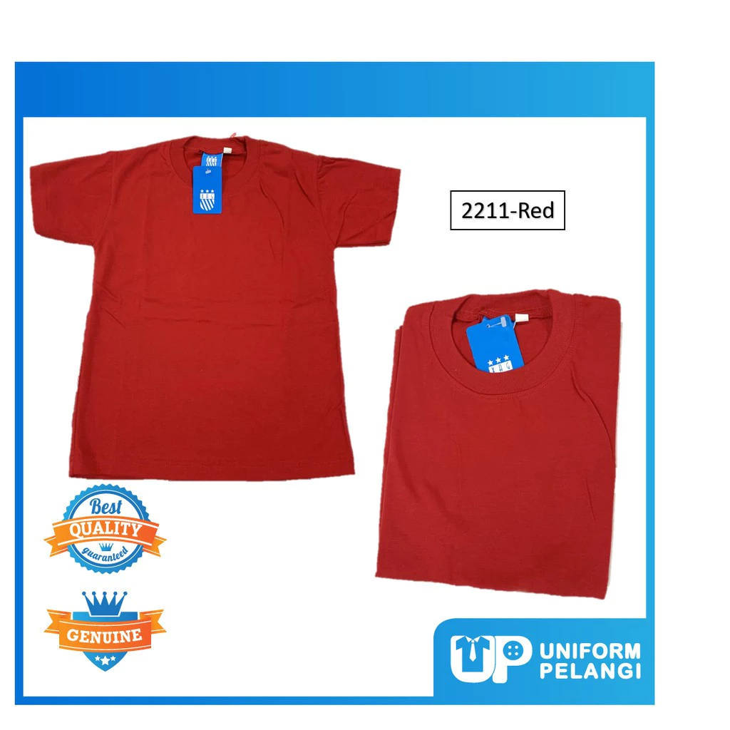 Tshirt Baju Rumah Sukan Lengan Pendek Warna Merah Biru Kuning Hijau Round Neck Sekolah Rendah to Menengah