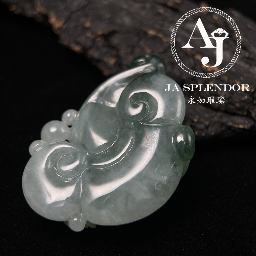 JN-3365 天然翡翠A玉 冰種精雕俏色招財如意貔貅吊墜