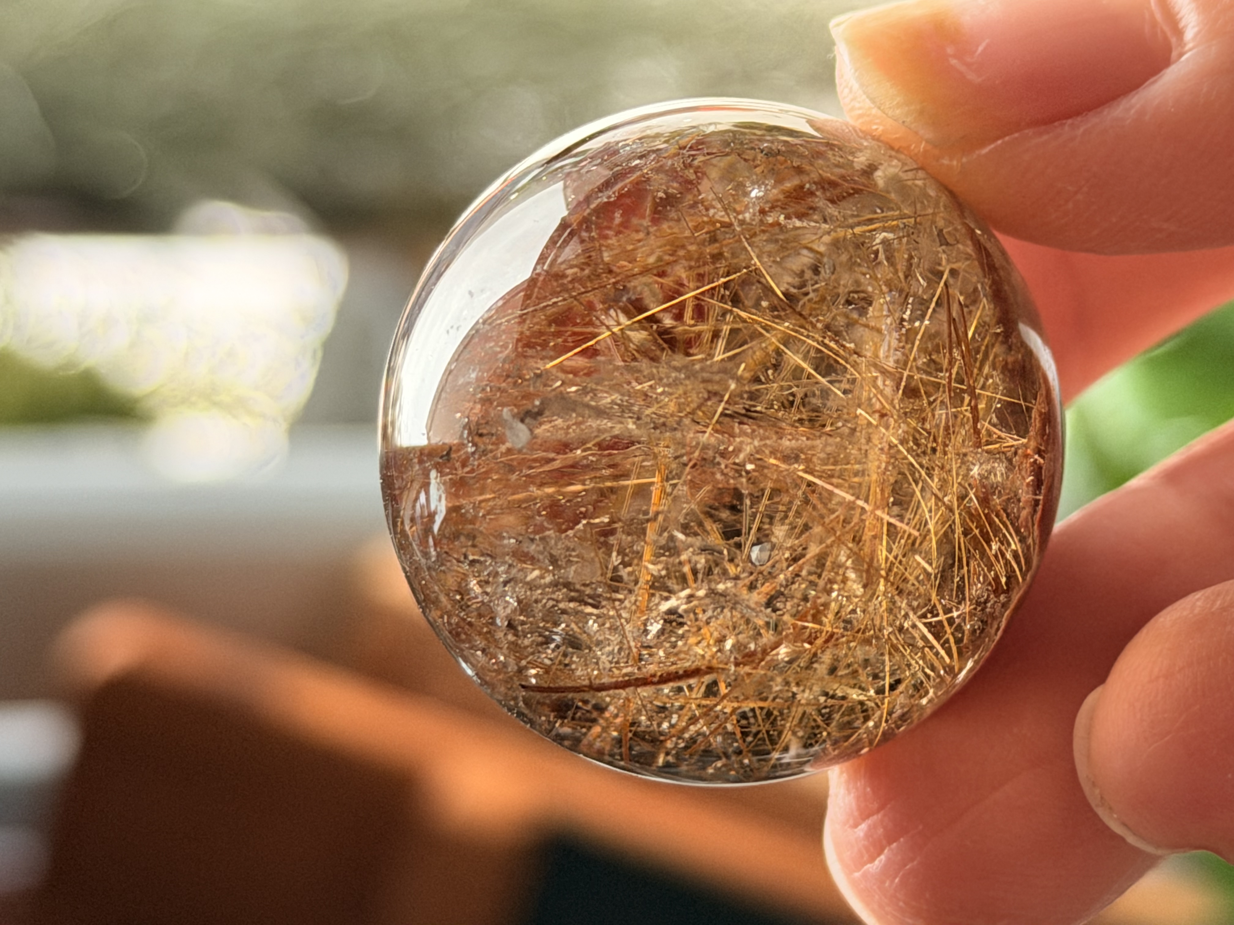 雪花白幽靈共生金鈦晶球