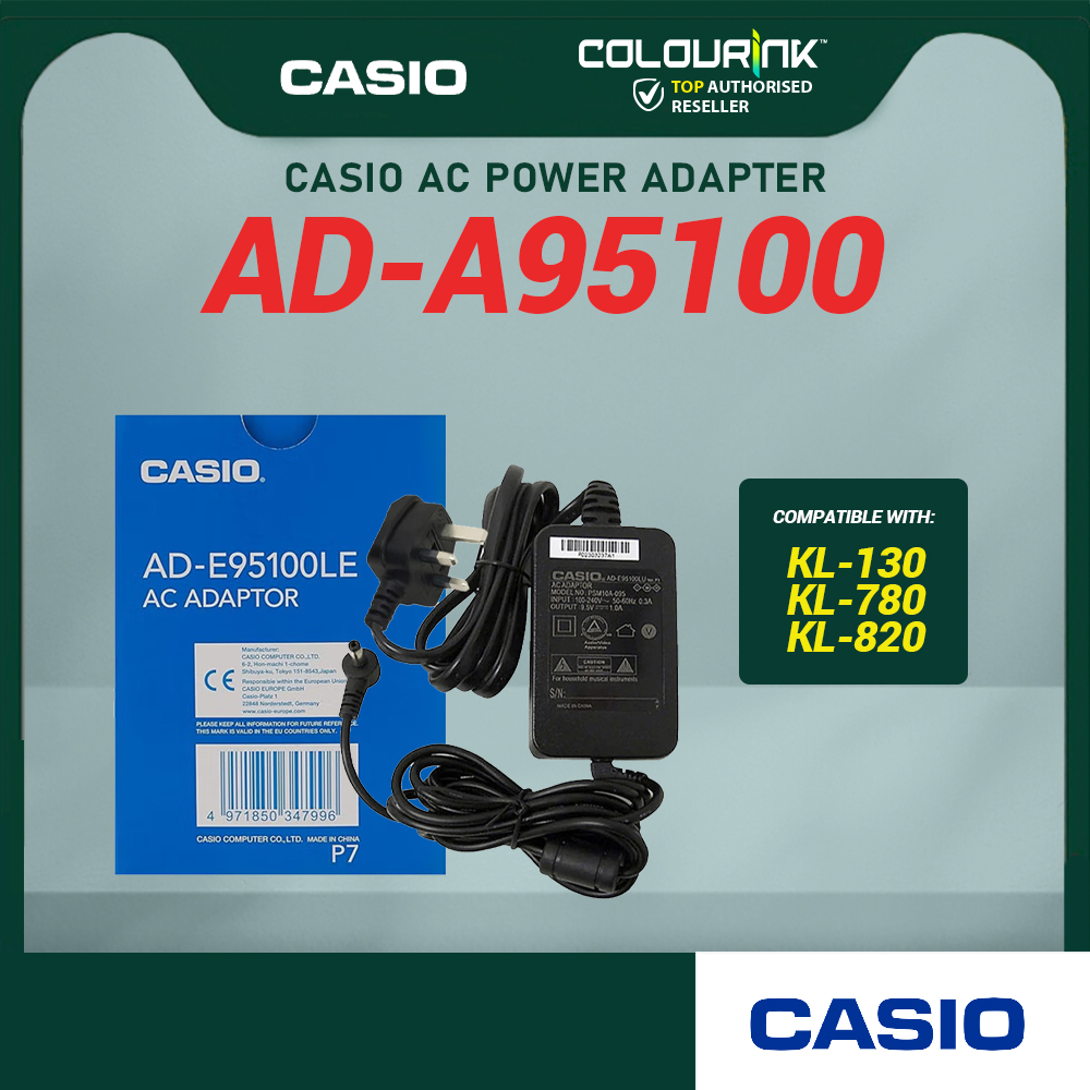 CASIO AD-A95100 AC Adaptor for Label Printer KL-130 / KL-780 / KL-820