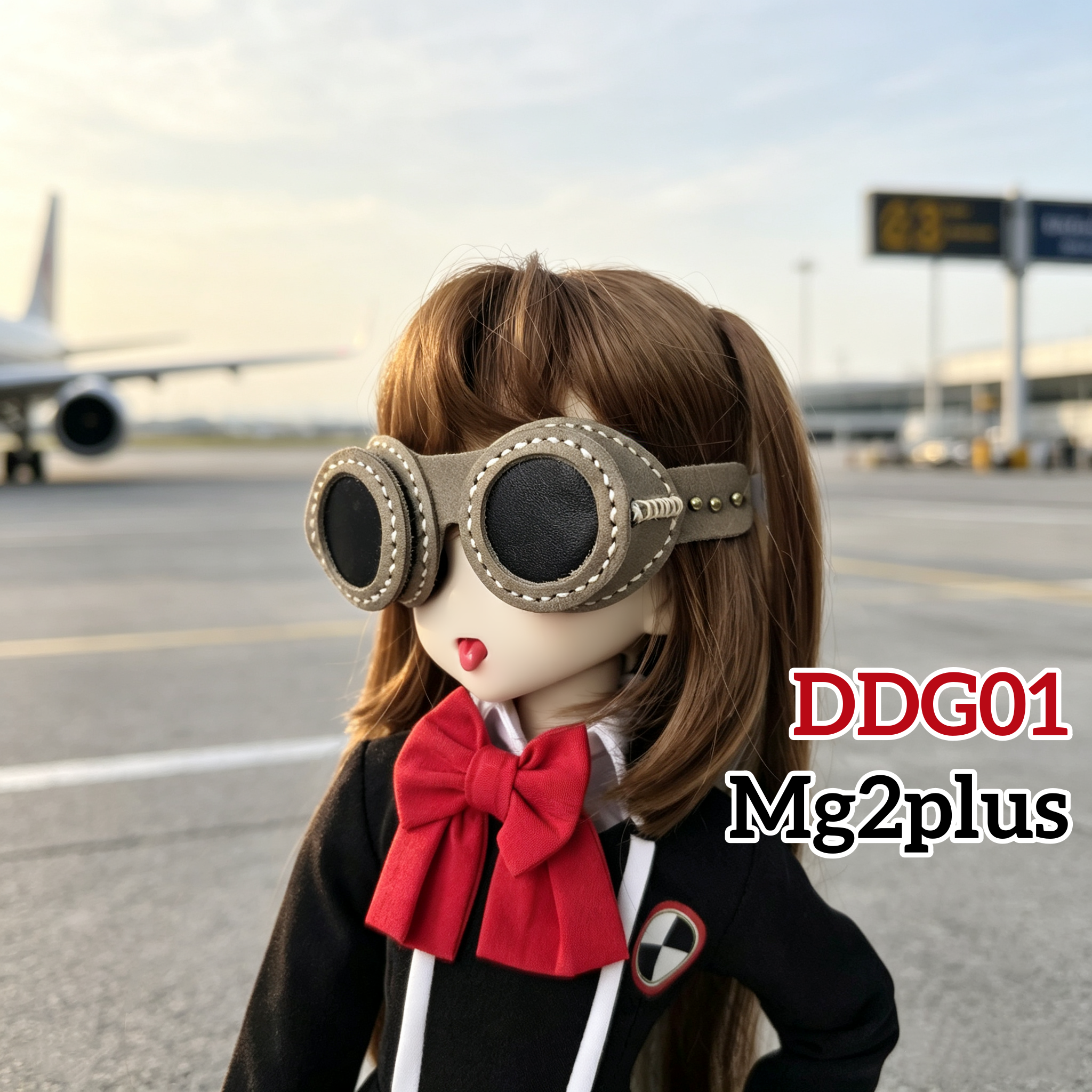 【MG2Plus】(20cm - 24cm Doll Head) 真皮手作蒸汽朋克風格眼罩 Handmade leather steampunk eye mask