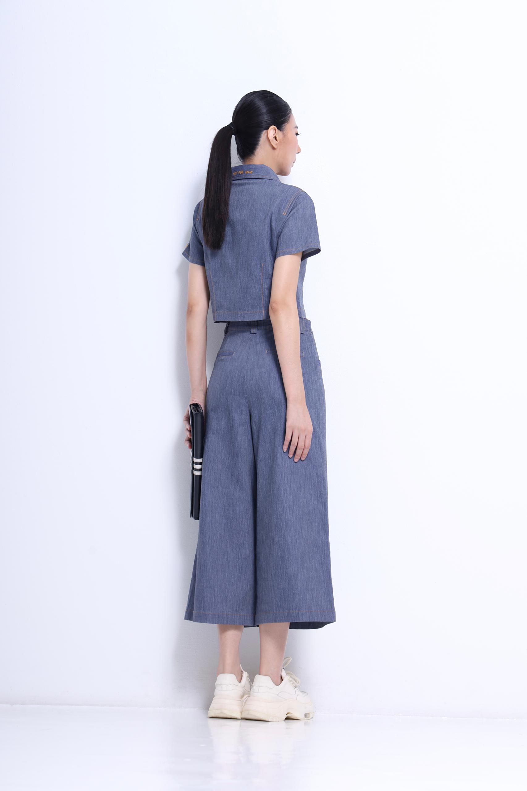 CB2750 EMBD THREAD COLLAR CROP TOP