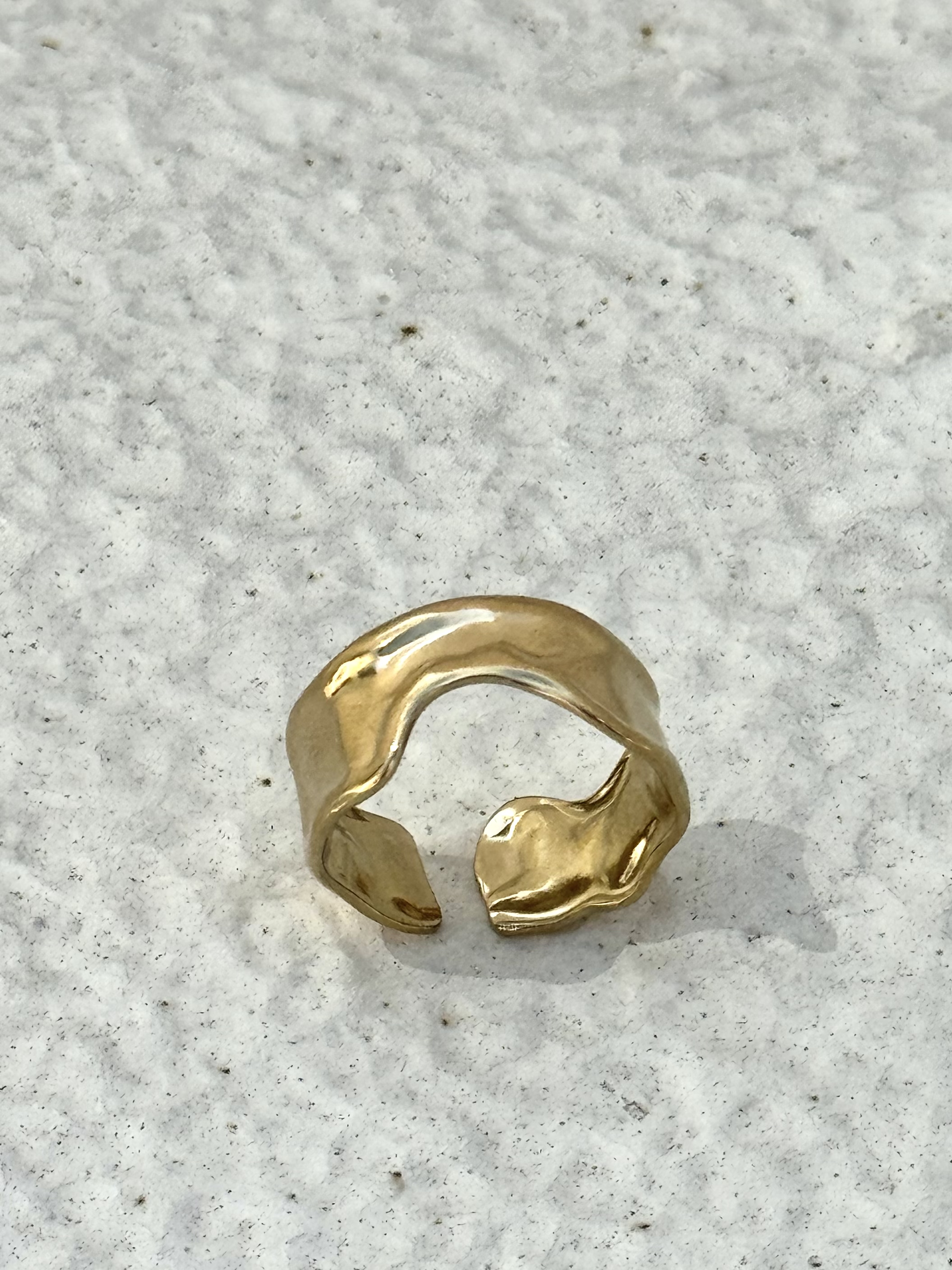Gold irregular stainless ring