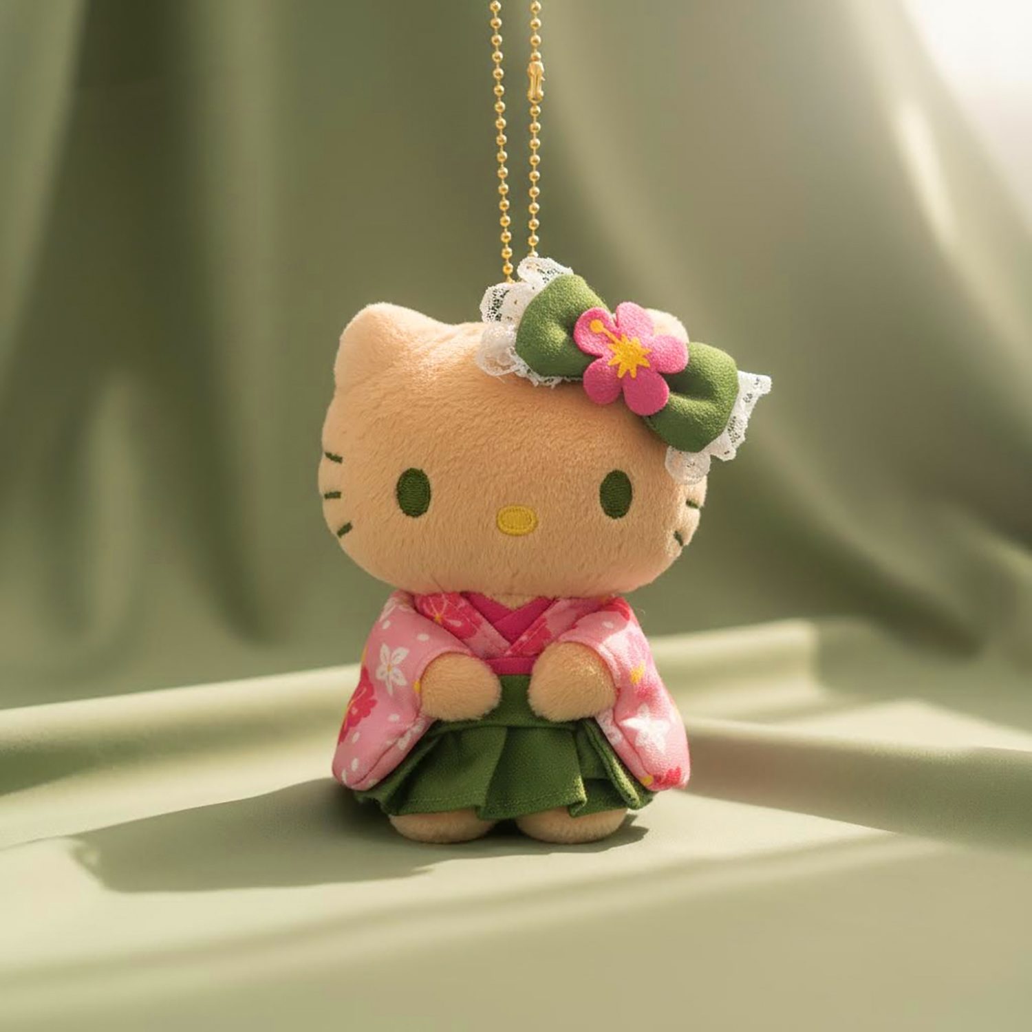 Sanrio - 公仔掛飾 (Hello Kitty抹茶和服日曬款)