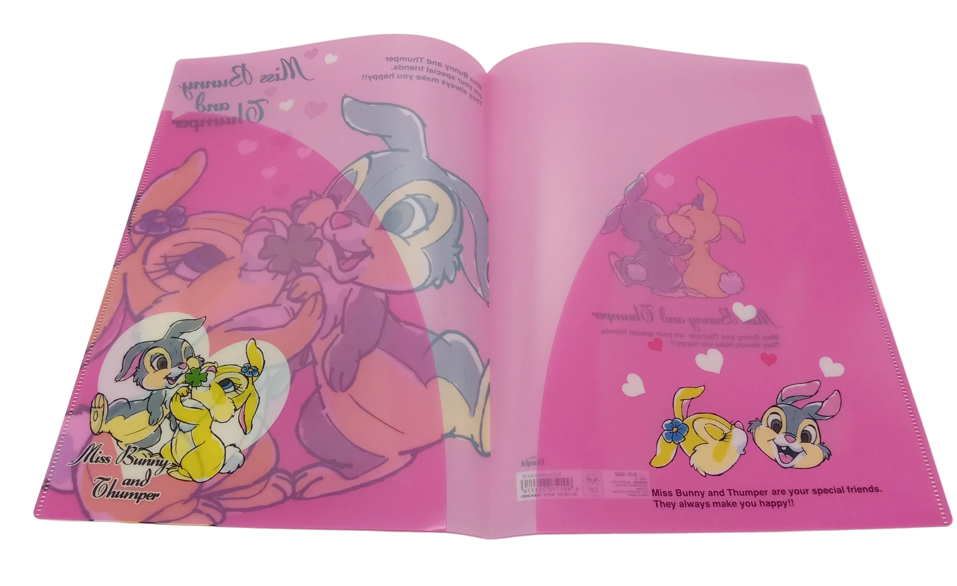Miss Bunny & Thumper A4雙開透明文件夾 (S2145740/1)
