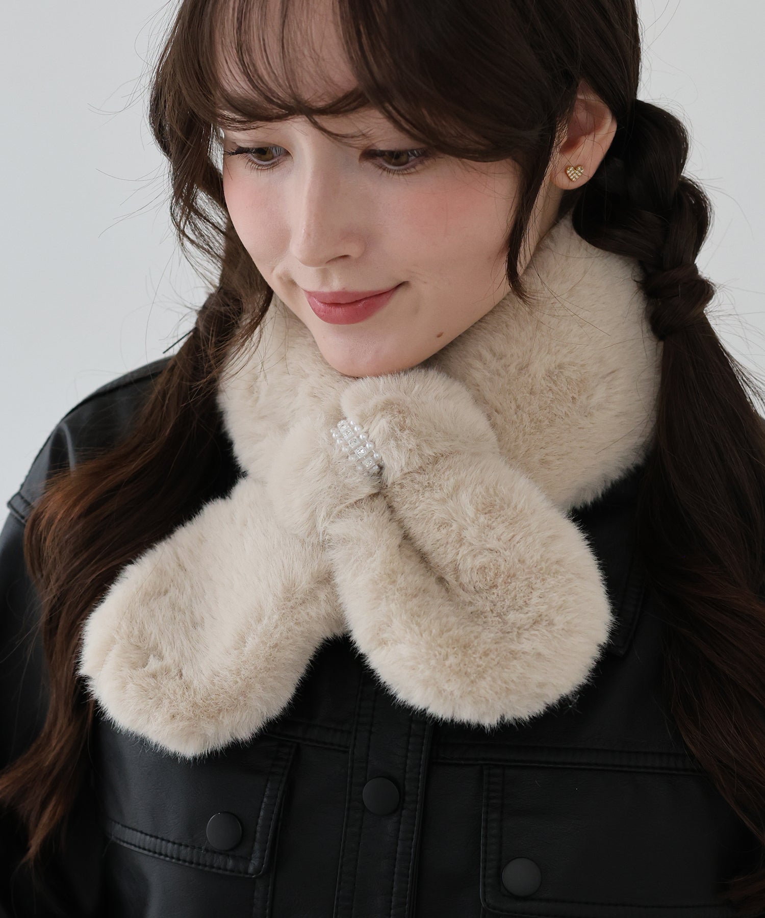 <限量現貨><JP> Lovely Pearl Fur Muffler* 3色入