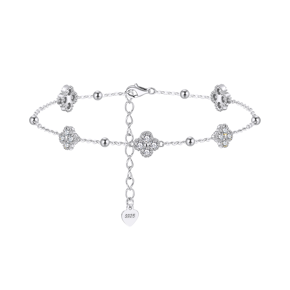 必入！四葉草莫桑石手鏈Lara Lucky Clover Mossianite Bracelet 