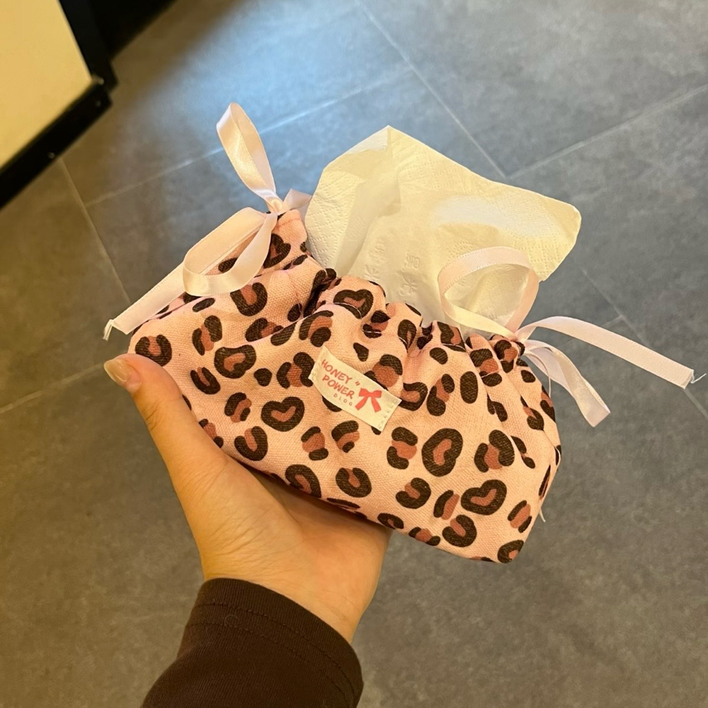 法式甜美蝴蝶結紙巾套 (波點/豹紋)