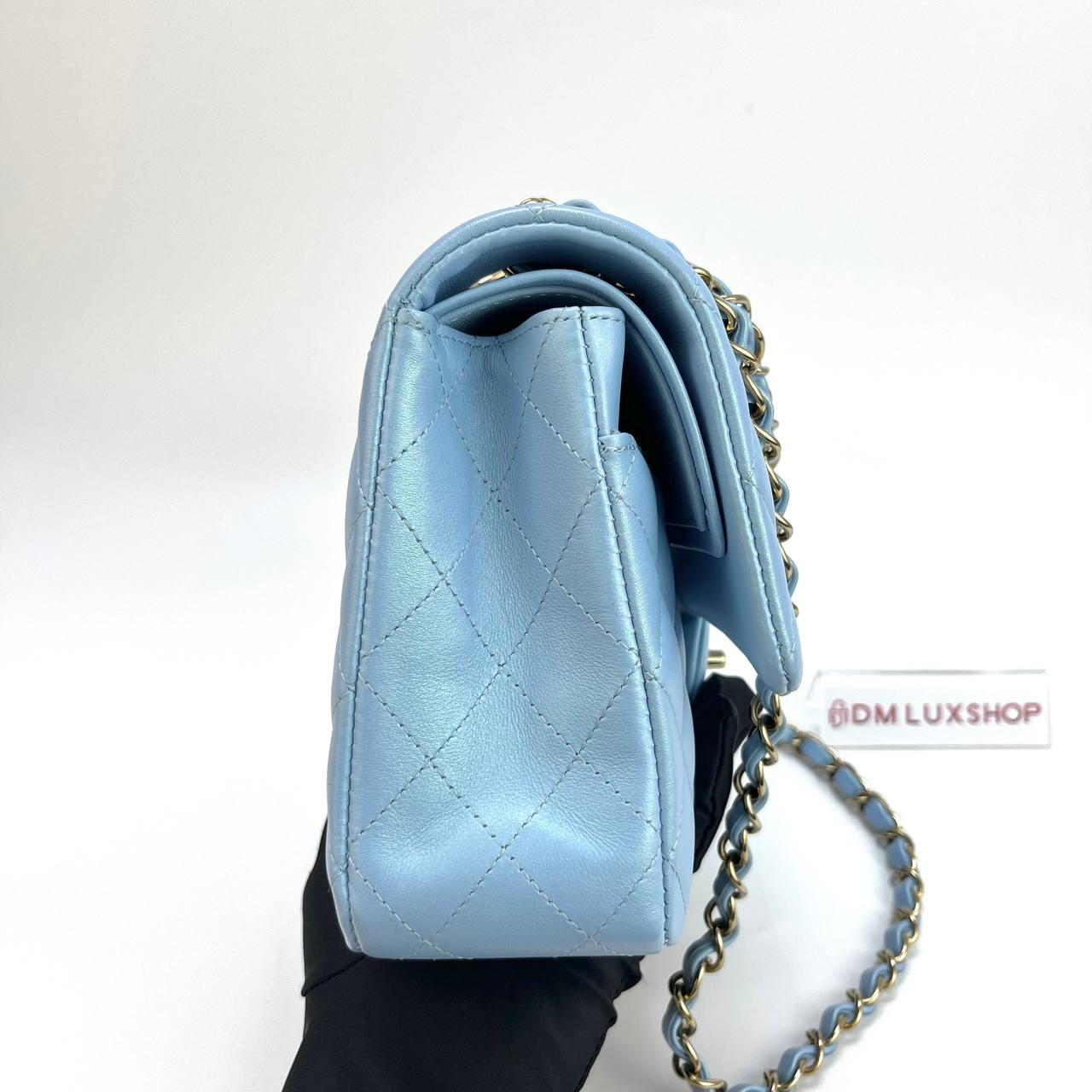 Chanel Iridescent Light Blue Medium CF GHW (Microchip)