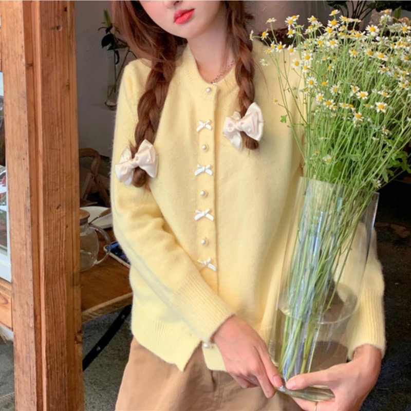 TP576 蝴蝶结毛衣外套