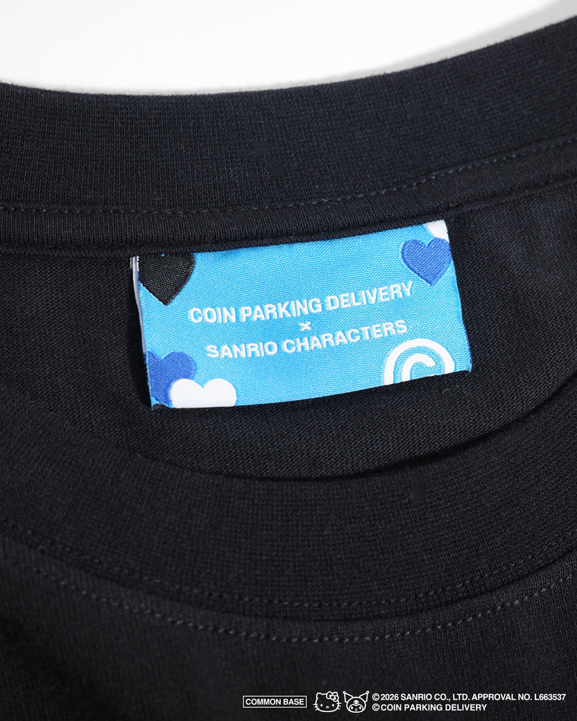 COIN PARKING DELIVERY × SANRIO CHARACTERS PRINT S/S TEE CPDSC-KU01 BLACK(SIZE:L-XL)