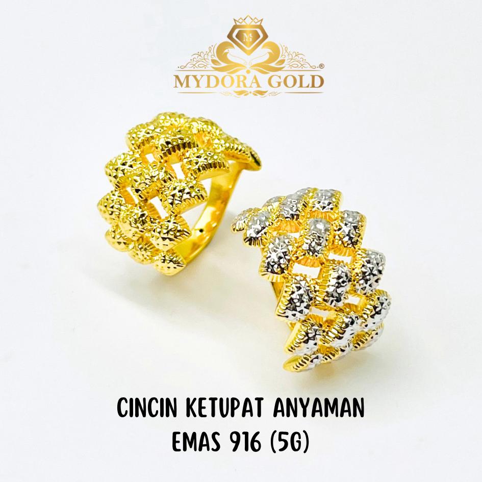 MYDORA Cincin Ketupat Anyaman (5G) l EMAS 916/22K