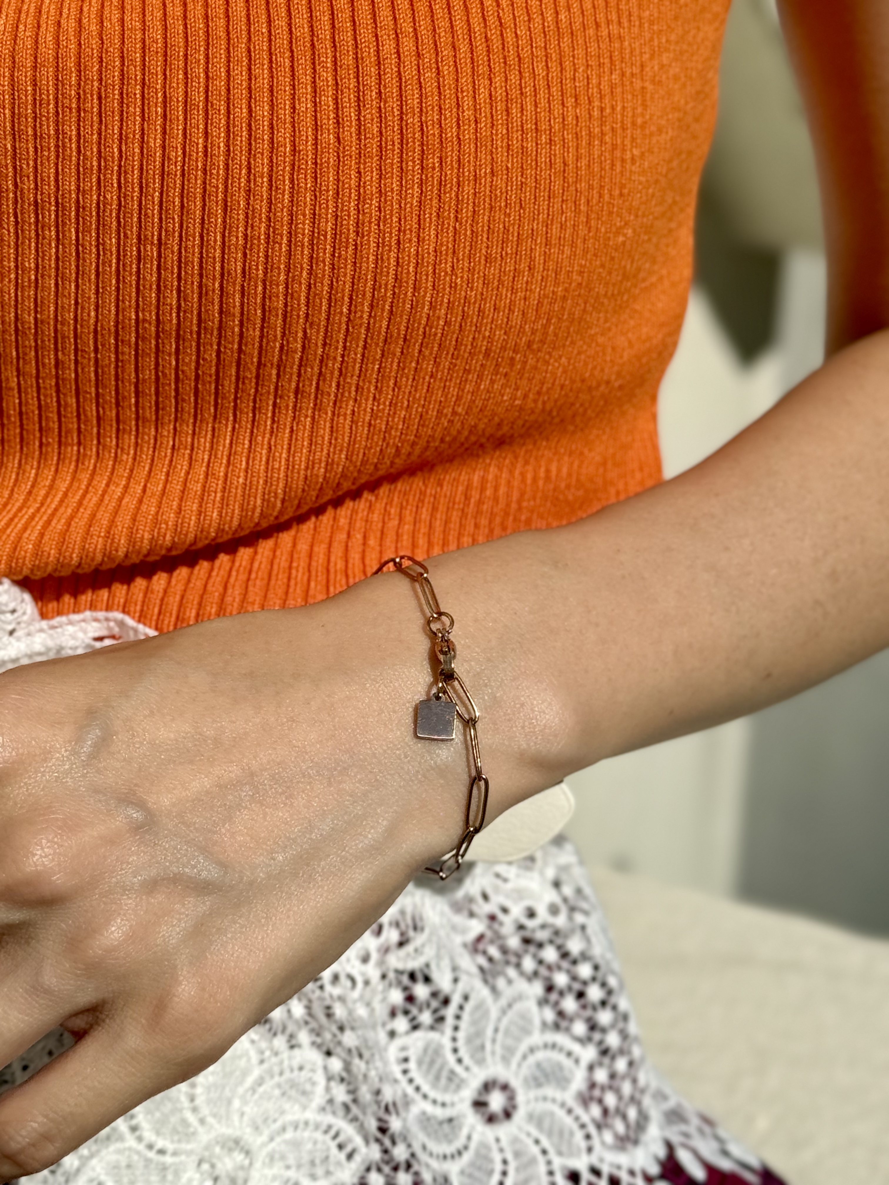 Rose chain stainless bracelet