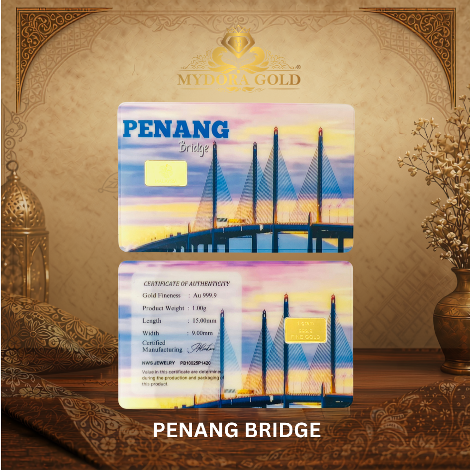 MYDORA 999.9 Gold Bar 1G Golden Landmark Series l MERDEKA SPECIAL