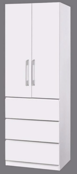 HH-2800-230/亮光白色雙門三斗衣柜760x580x2130mm
