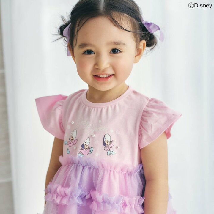 🇯🇵預訂 日本直送🇯🇵Apres les cours x 愛麗絲系列生蠔bb印花珍珠漸層薄紗短袖連身裙