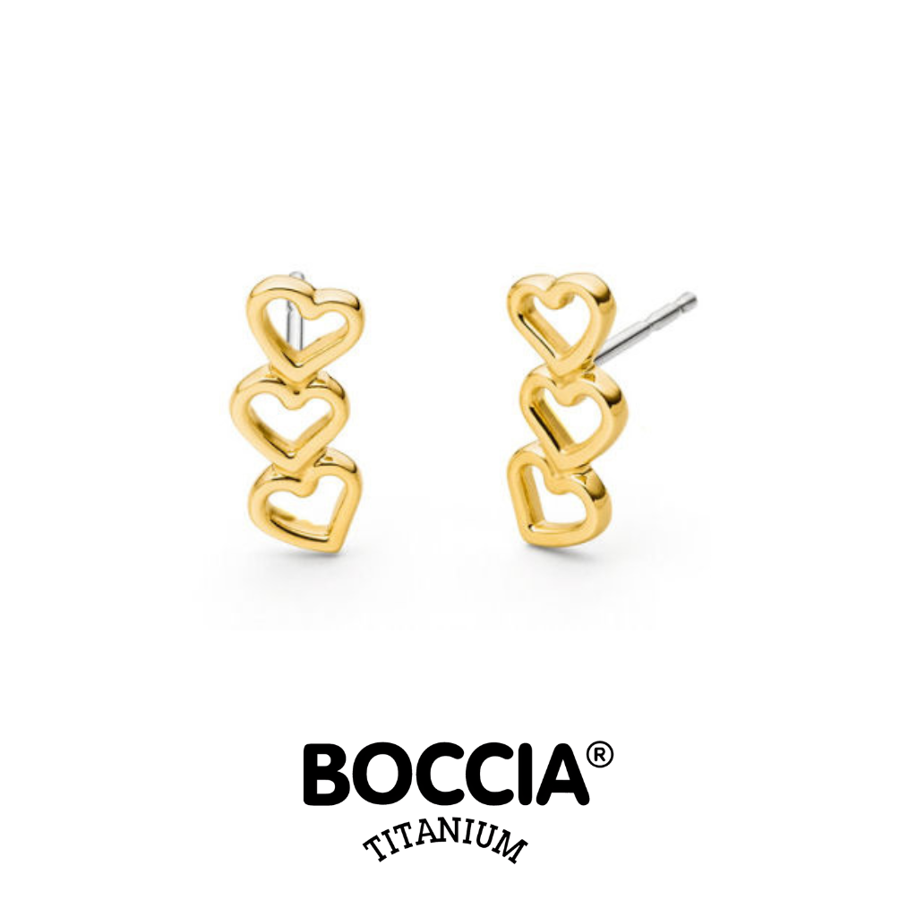 Boccia Titanium 05115-02 鈦金屬 / 鍍金耳環
