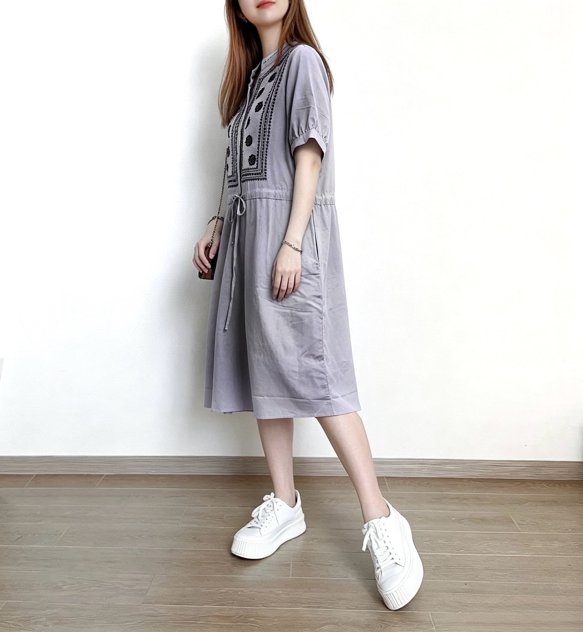 日系民族刺繡花束腰Ops