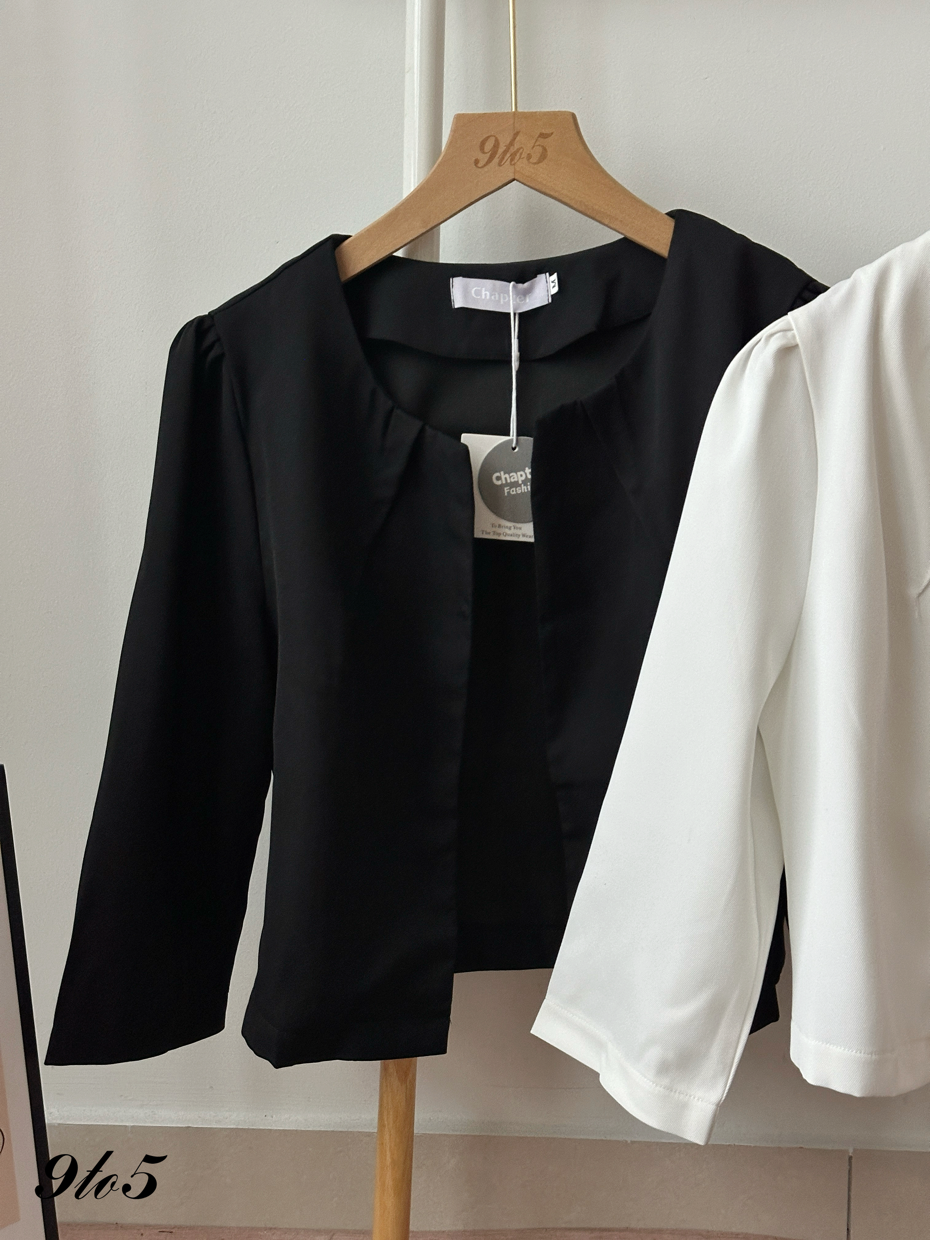 T4442 Half Sleeve Crop Blazer - 3 Colors 