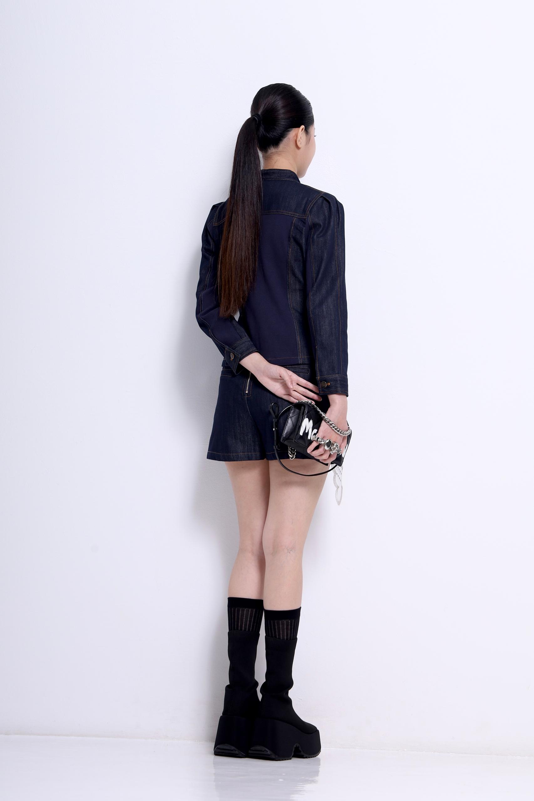 CP1639 FRONT POCKET DENIM SKORT