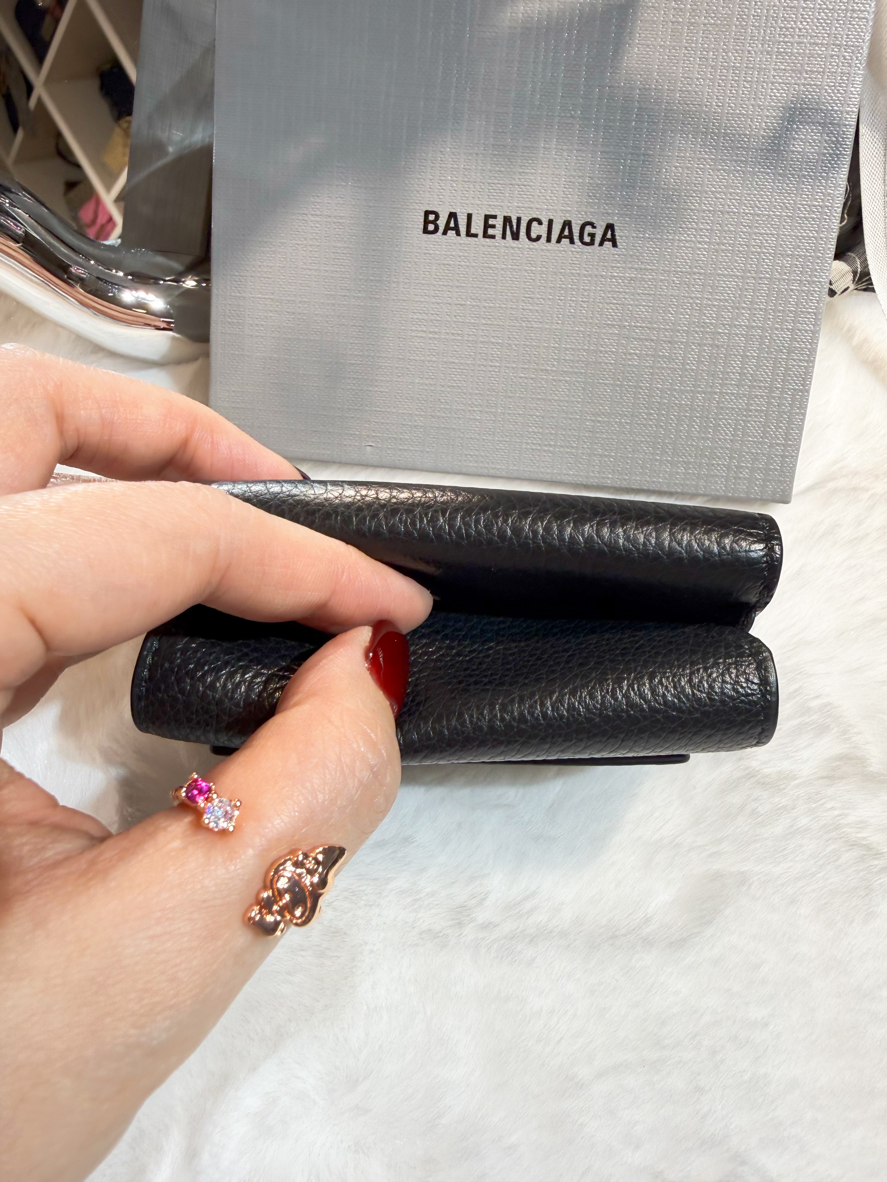 Balenciaga mini wallet city/blk/g
