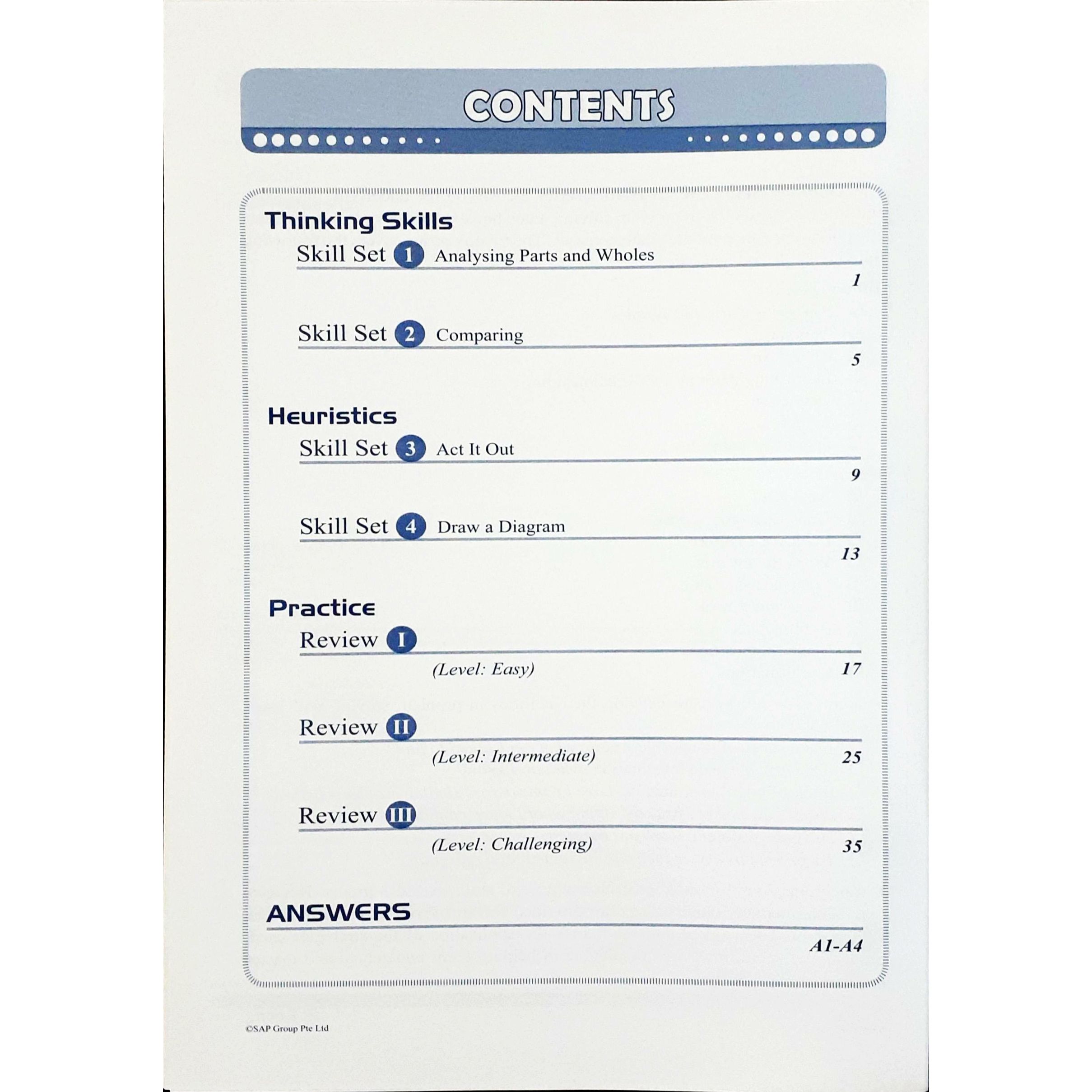 SAP Mathematics Thinking Skills & Heuristics Primary 1