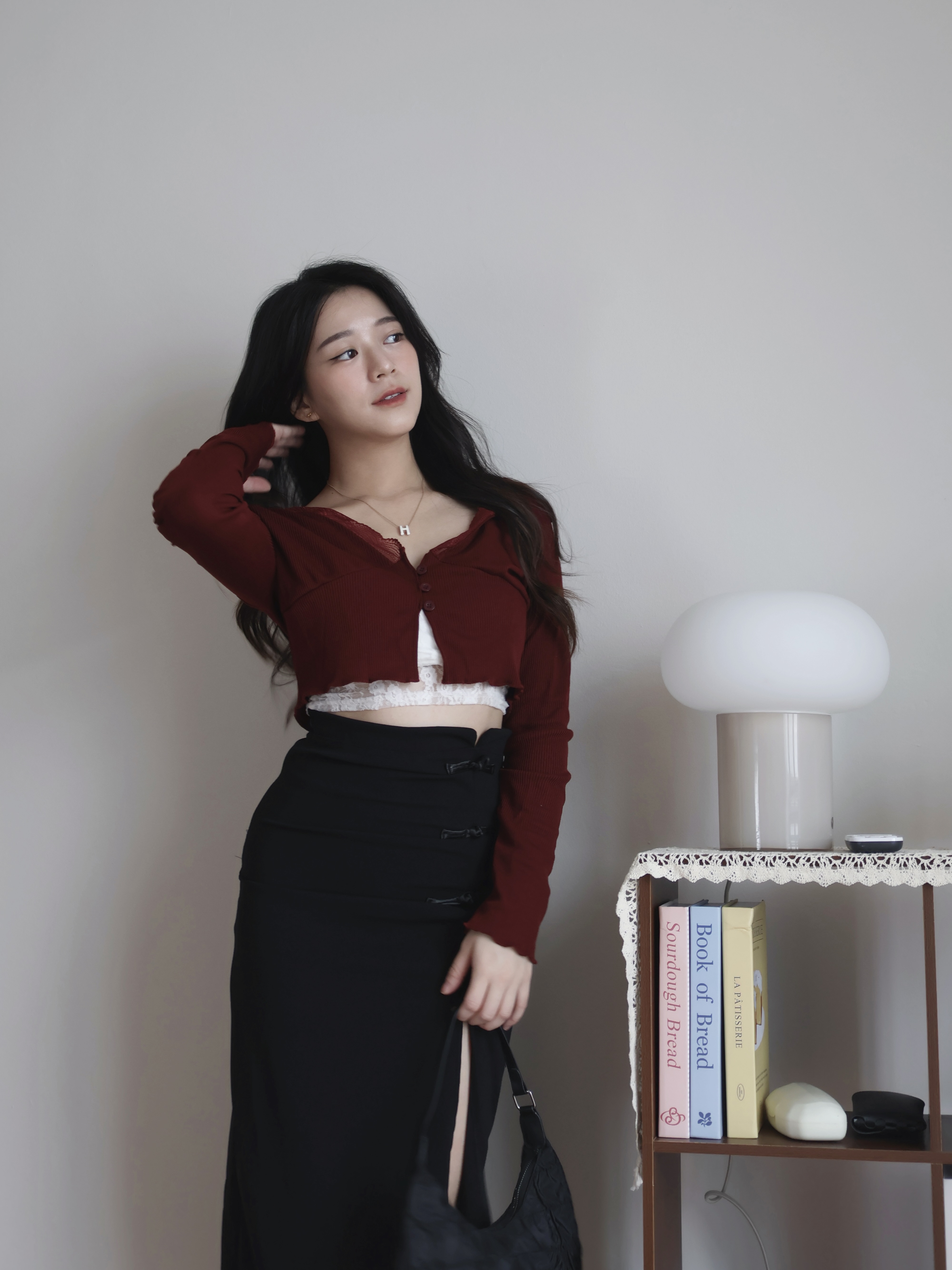 Berry Lace Knit Top | Red