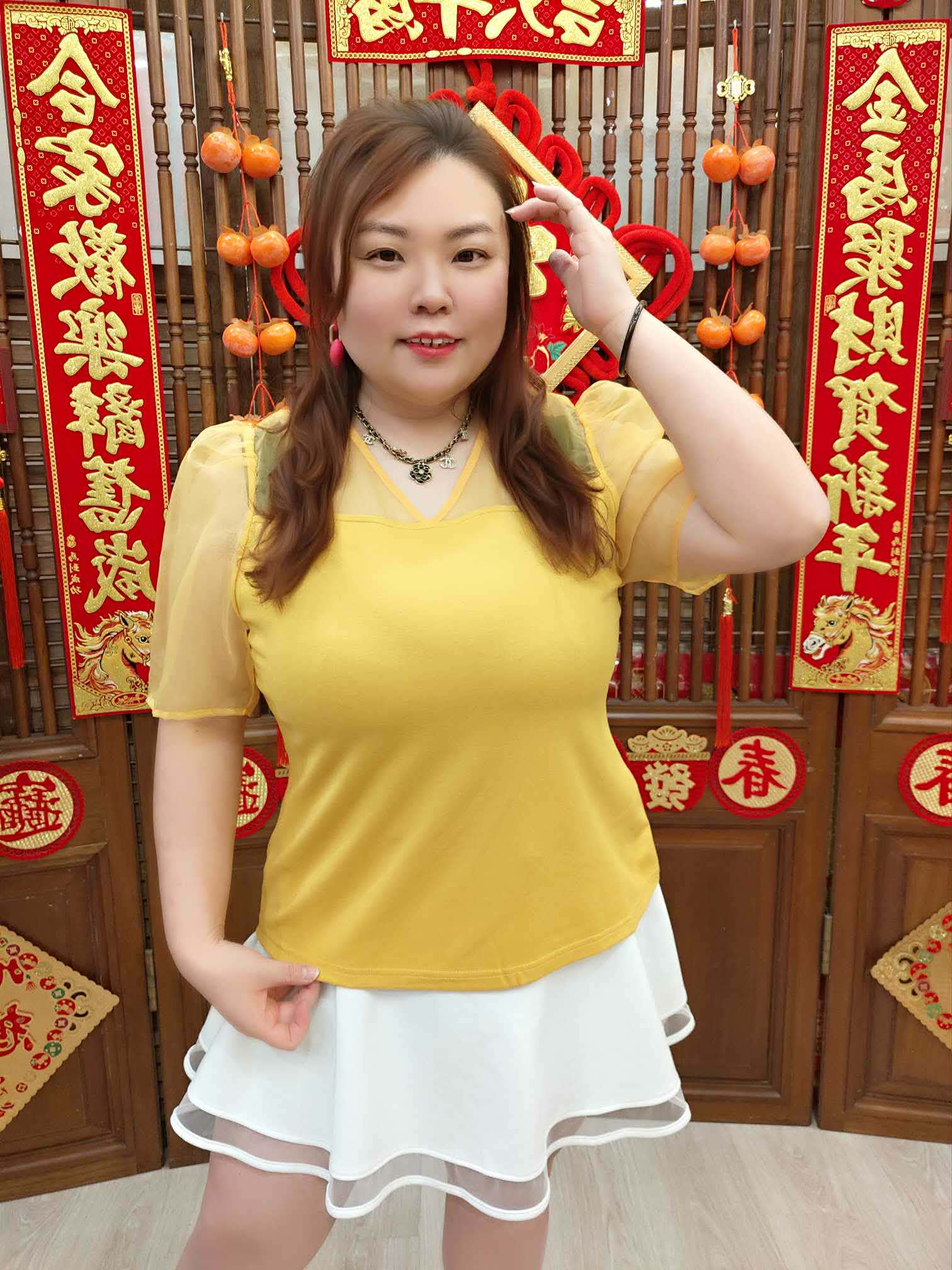 NJN12 BE#281907 拼网纱小性感设计上衣