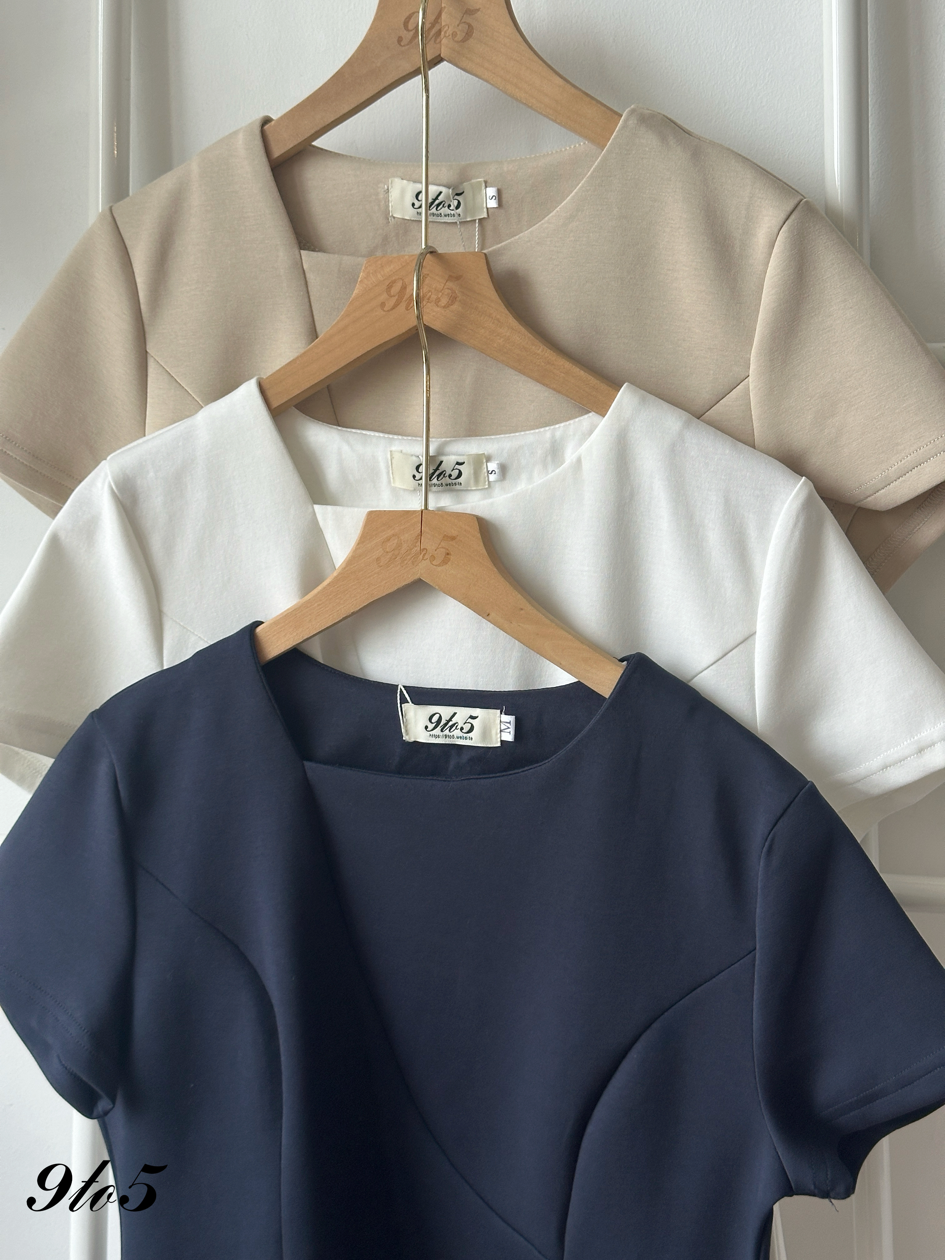 T4358 Irregular Collar Peplum Top - 3 Colors 