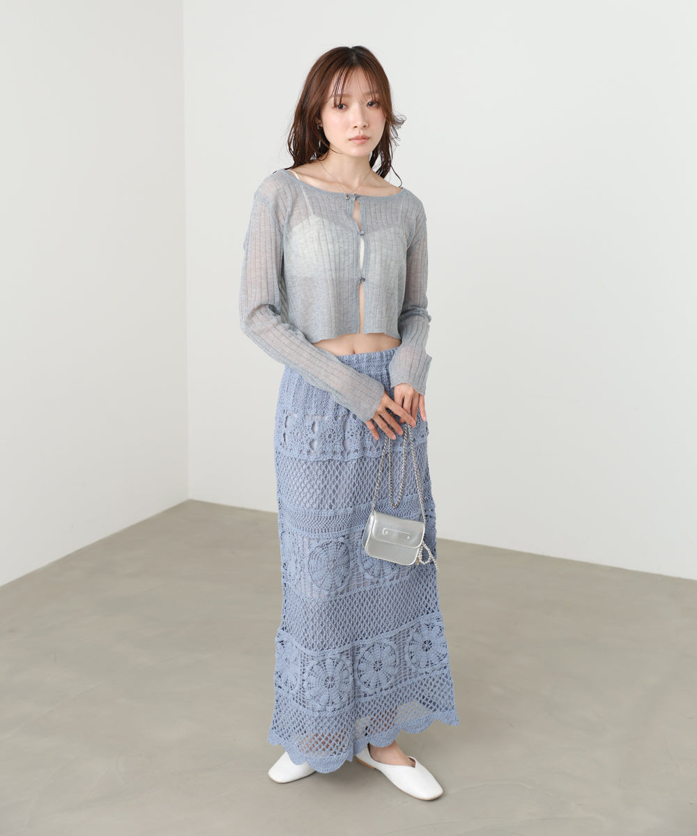 <JP> Premium 鉤針編織花花半裙* 3色入 <預購>