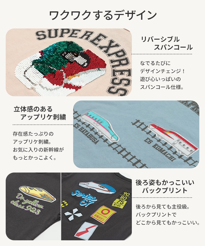 🆕【⭐訂購⭐】 🇯🇵日本直送 🌀#新幹線 閃閃珠片/刺繡 長袖 tee［3款選］🌀[PLHA-0112] [260930]