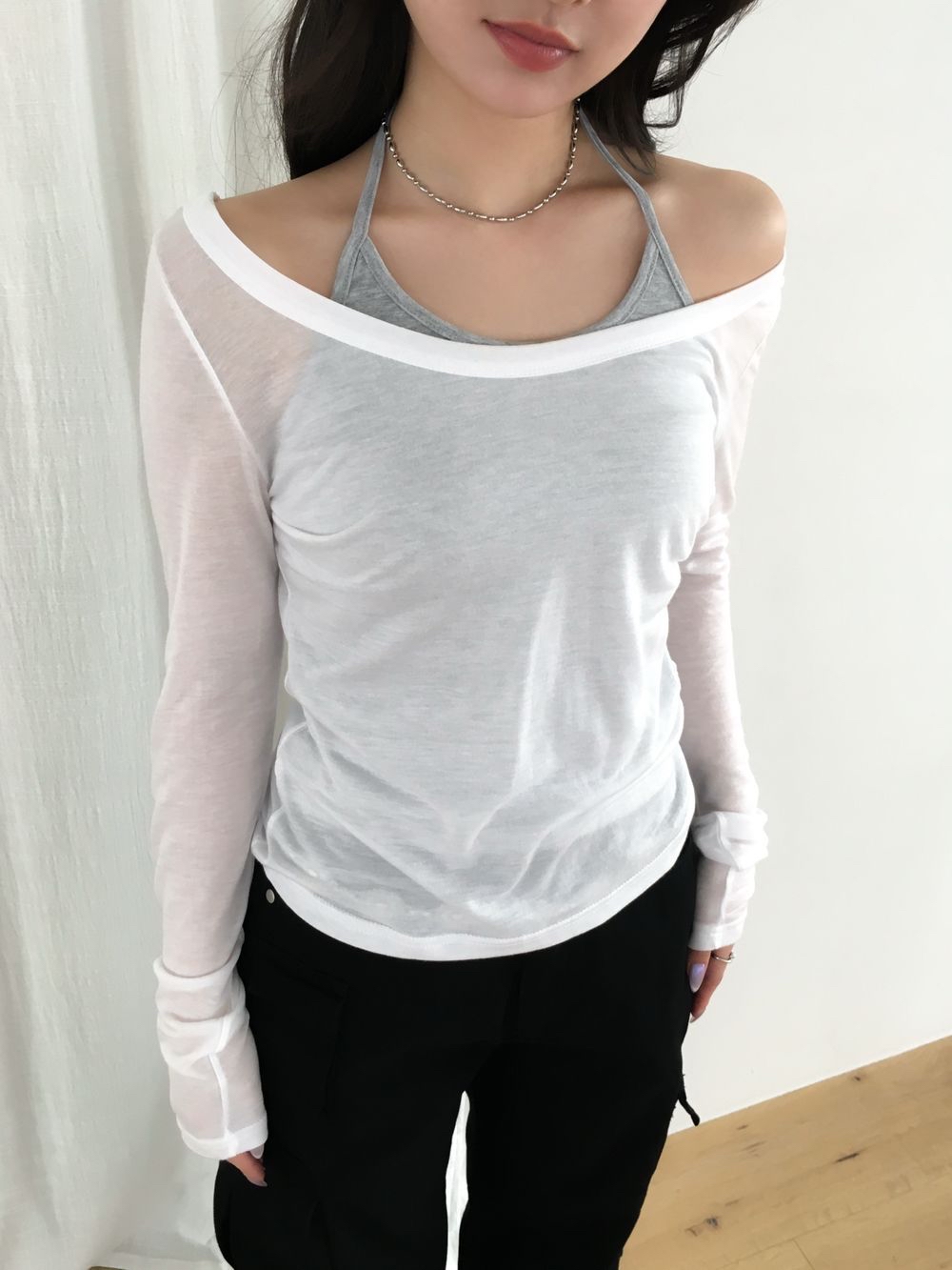 Layered Tencel Tee & Sleeveless Set