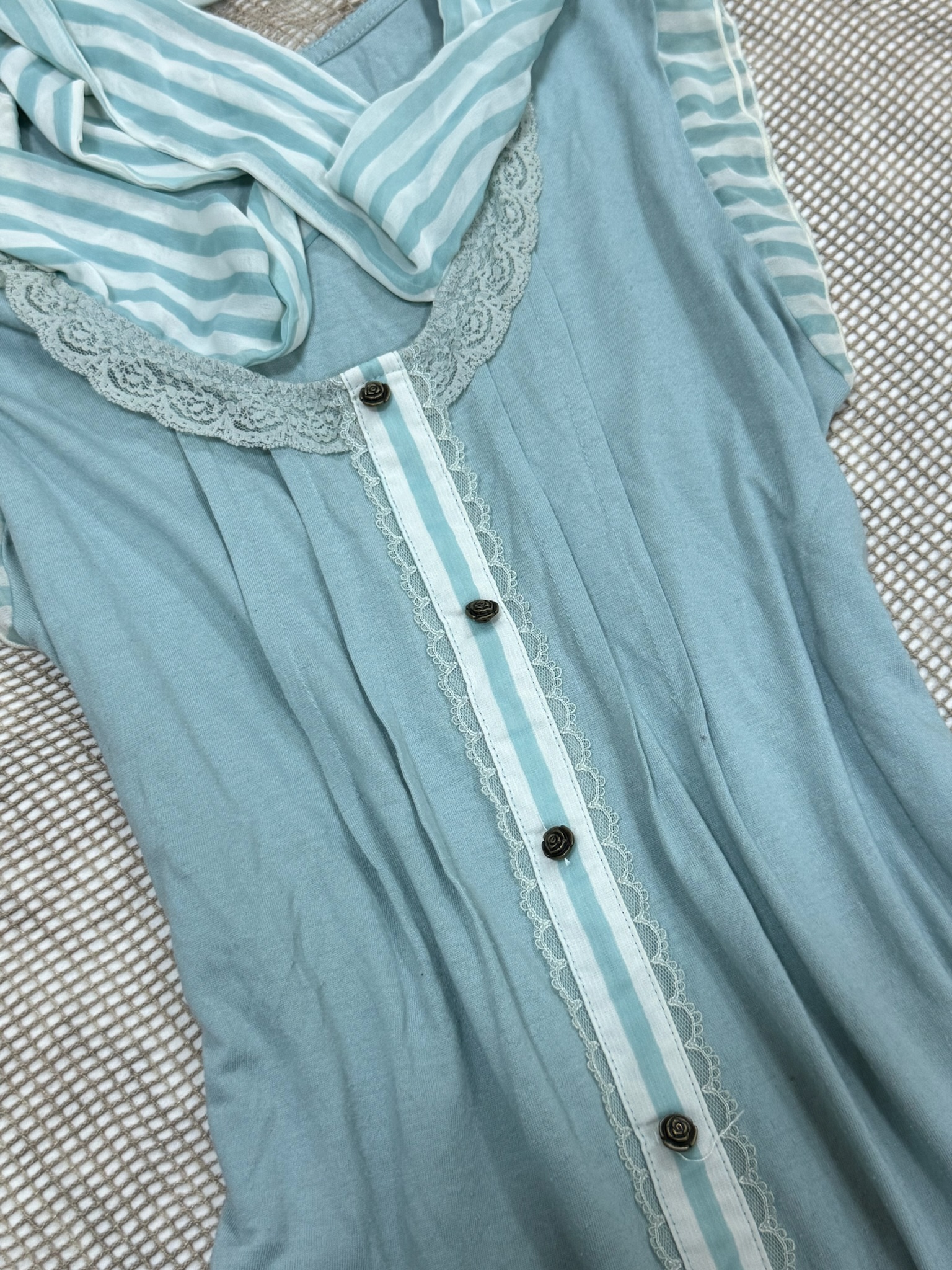 Axes Lace-Trimmed Nautical Style Tunic