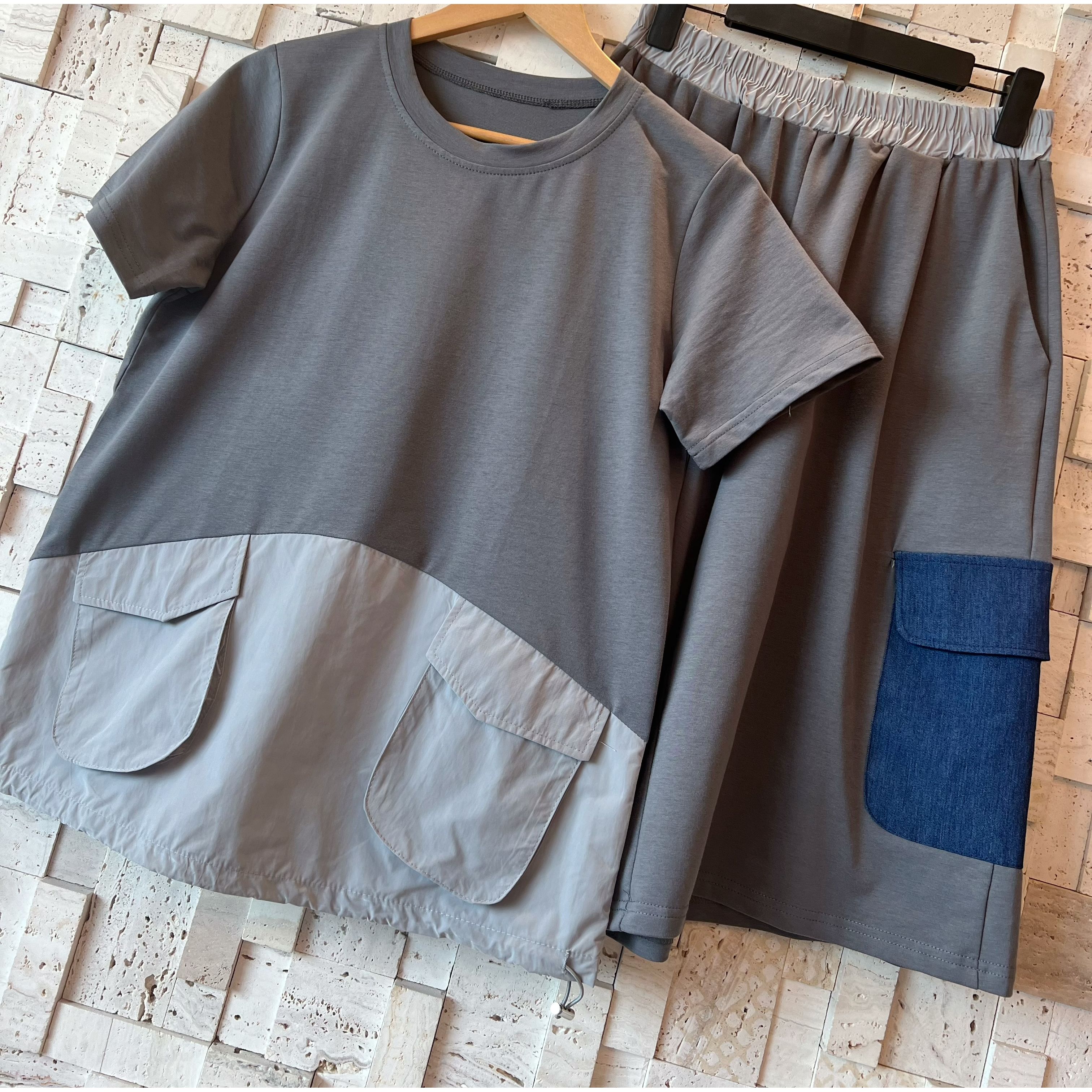 S00290棉拼風褸質料套裝