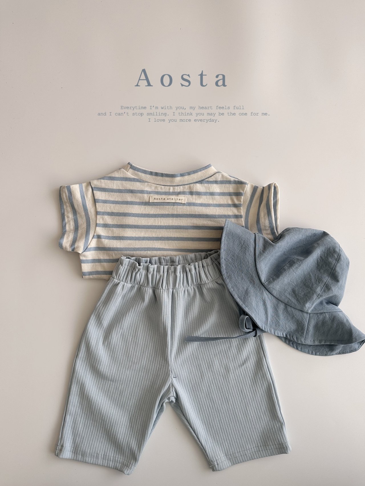 Aosta | stripe T(skyBlue ivory 2XL(100-110)