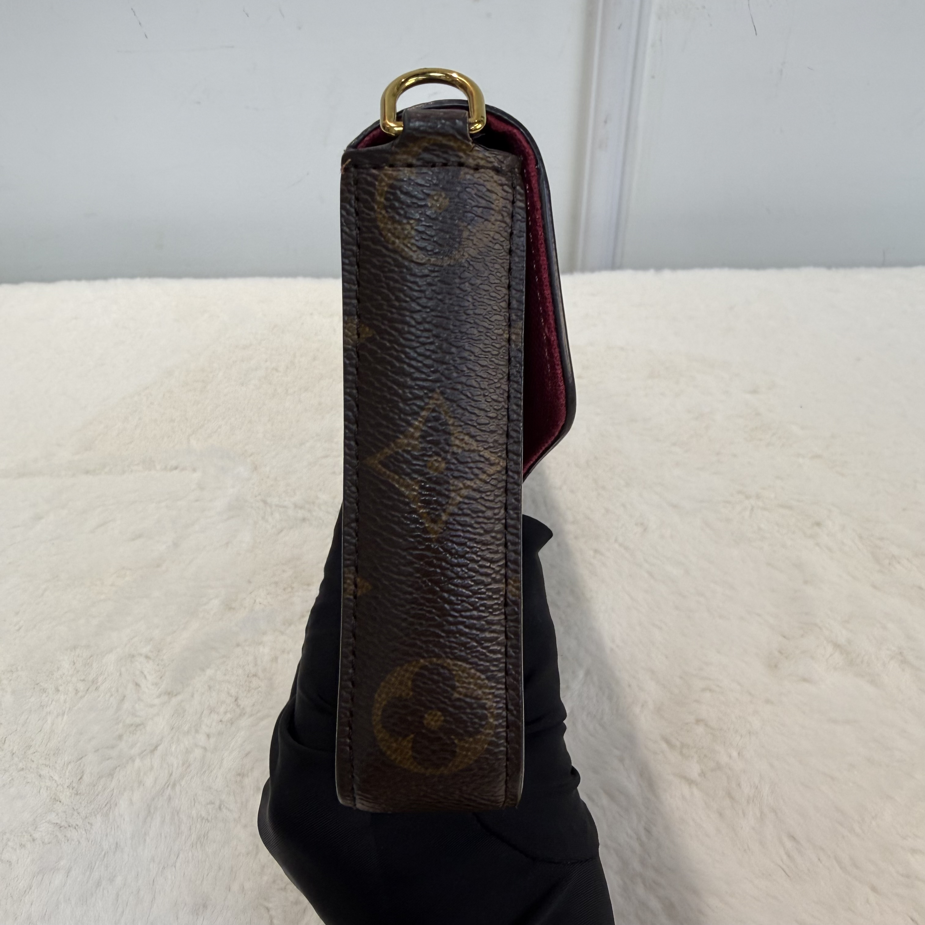 LV/路易威登 Felicie Pochette 經典老花 塗層帆布拼牛皮 三合一袋