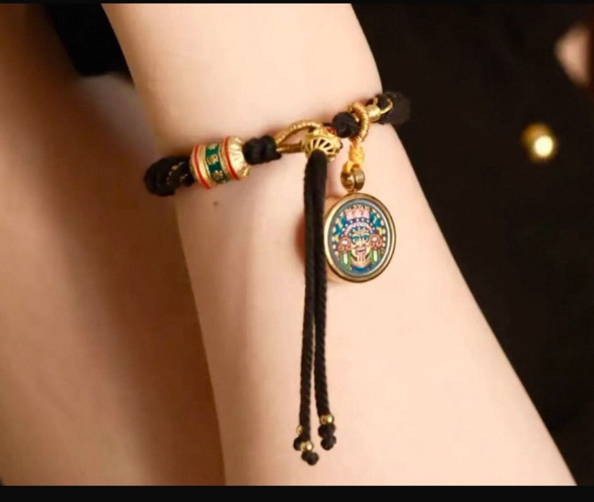 西藏手繪扎基拉姆手工手繩   粉紅色  /黑色  