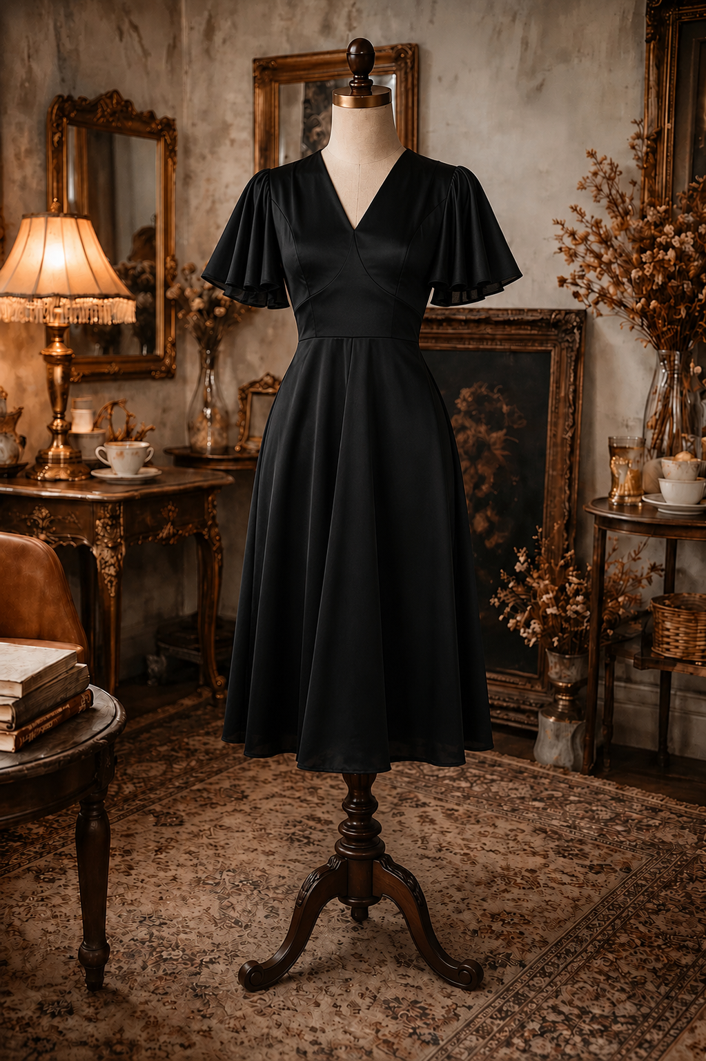 Vintage Micalady Tokyo Jonathan Logan New York 1980s Does 1940s Style Little Black Dress (PP001)